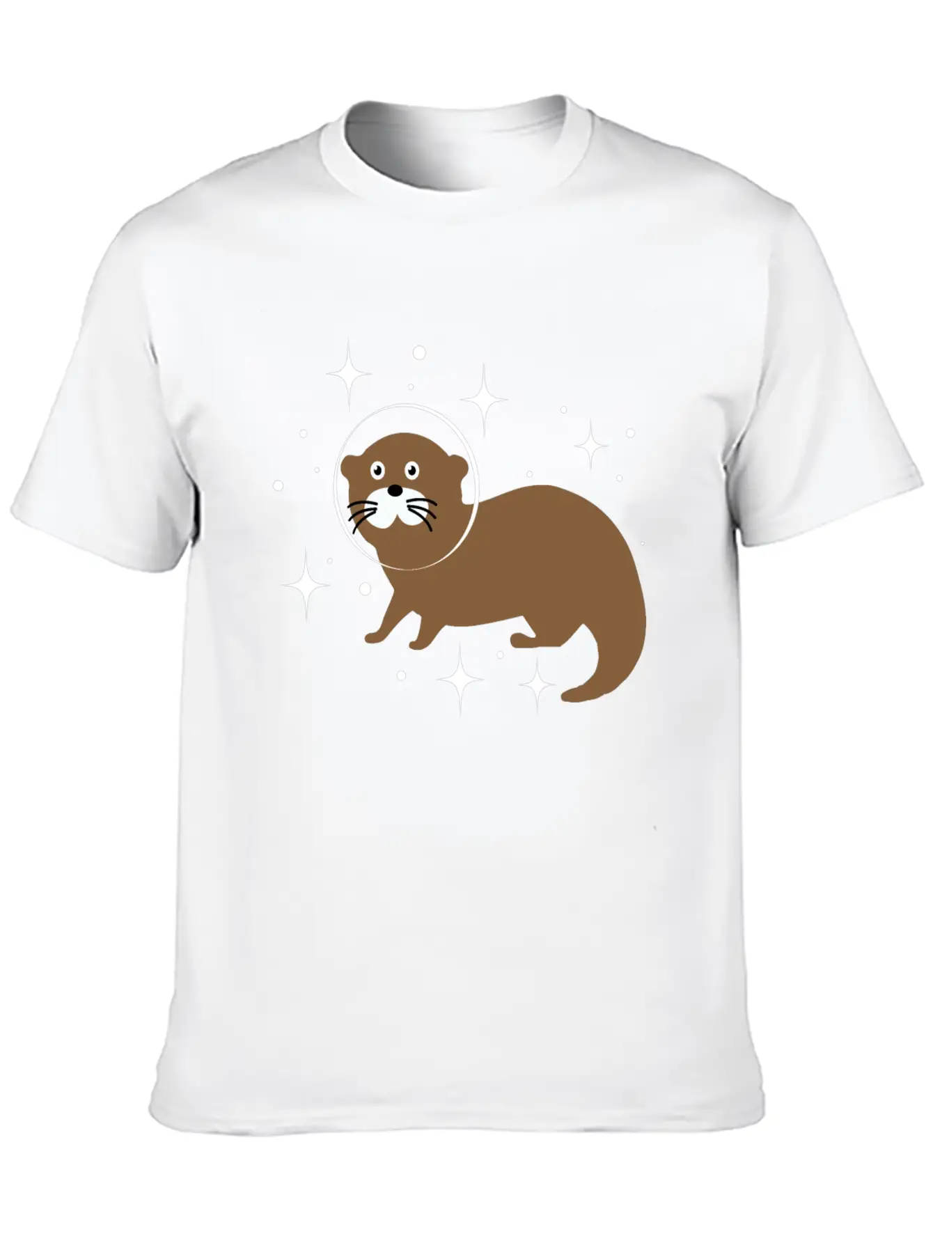Space Animals Space Otter Kids Gift Idea Unisex Short Sleeve Soft Cotton T-Shirt – Casual Everyday Wear