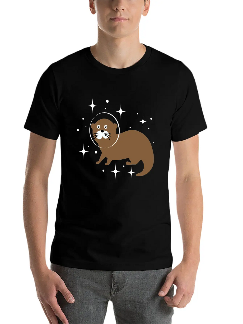 Space Animals Space Otter Kids Gift Idea Unisex Short Sleeve Soft Cotton T-Shirt – Casual Everyday Wear