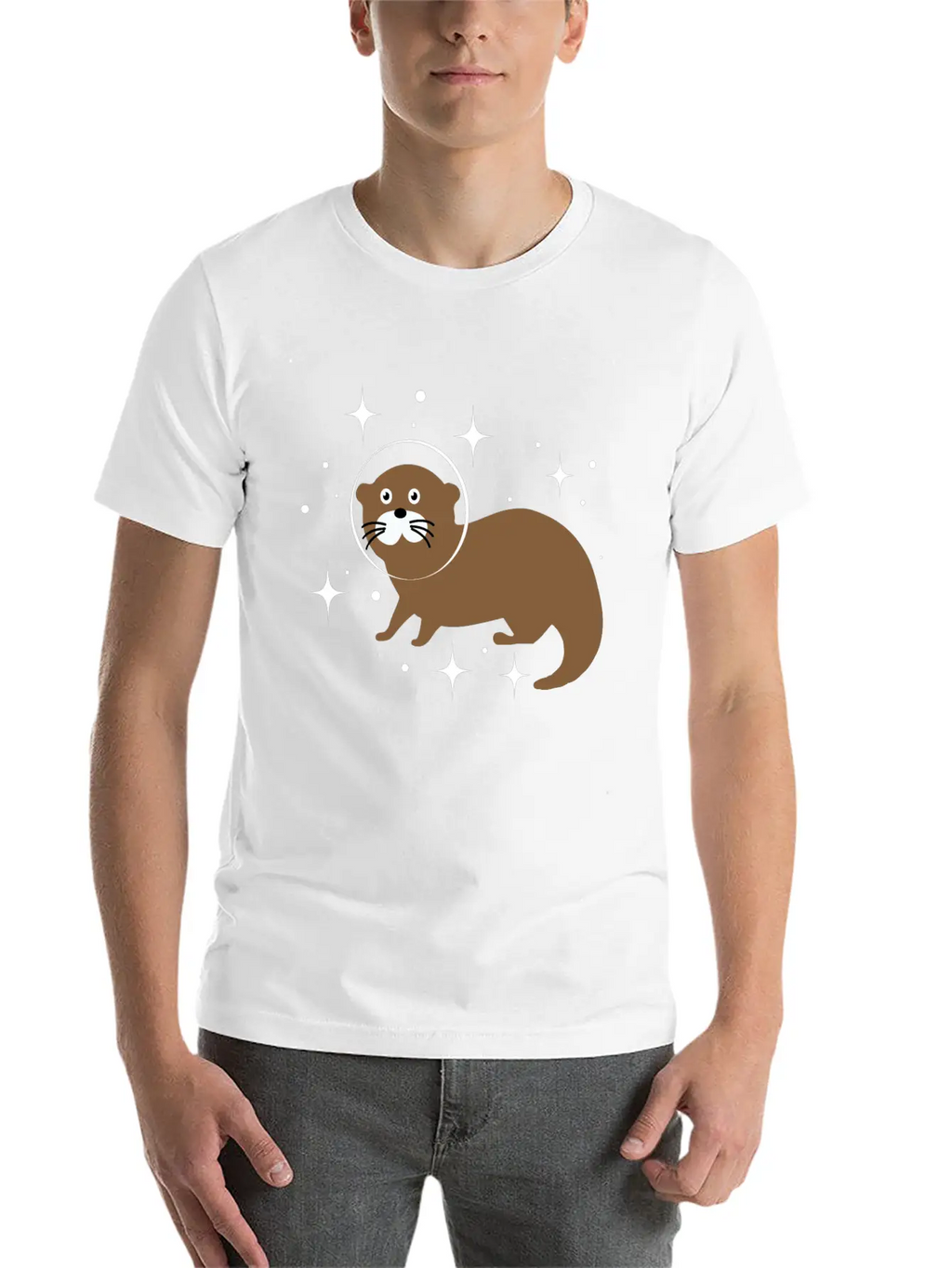 Space Animals Space Otter Kids Gift Idea Unisex Short Sleeve Soft Cotton T-Shirt – Casual Everyday Wear