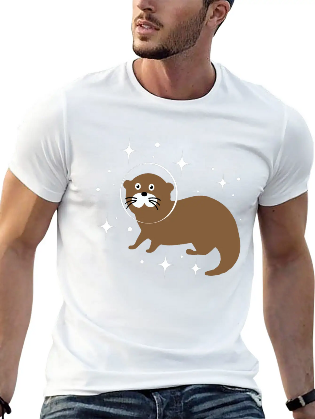 Space Animals Space Otter Kids Gift Idea Unisex Short Sleeve Soft Cotton T-Shirt – Casual Everyday Wear