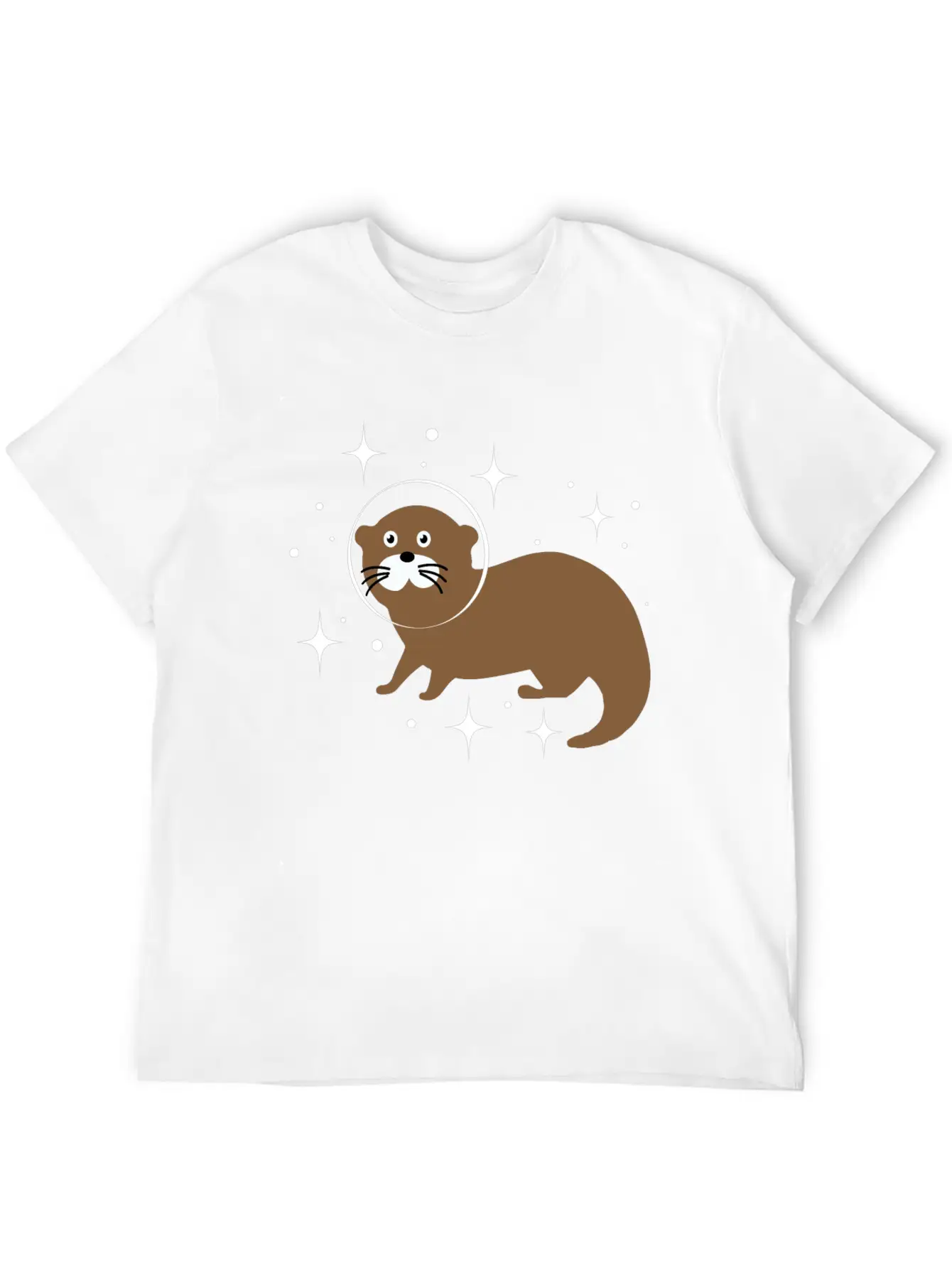 Space Animals Space Otter Kids Gift Idea Unisex Short Sleeve Soft Cotton T-Shirt – Casual Everyday Wear