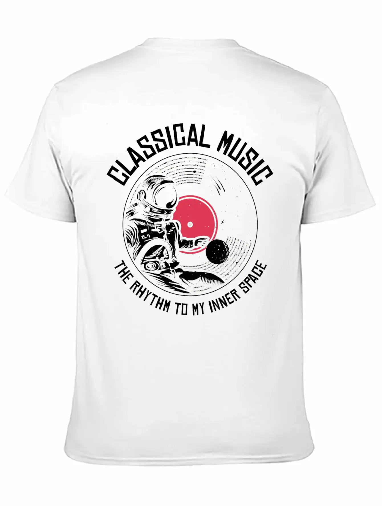 Space Astronaut Classical Music Astronomy Vinyl Breathable Soft Cotton T-Shirt – Timeless Casual Look