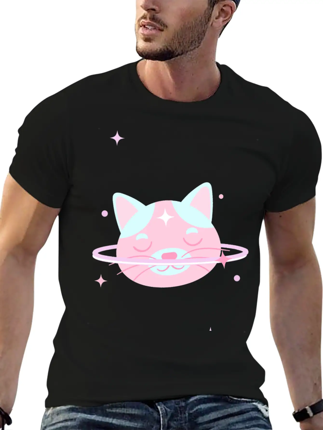 Space Cat Unisex Casual T-Shirt – Clean Design For Daily Comfort