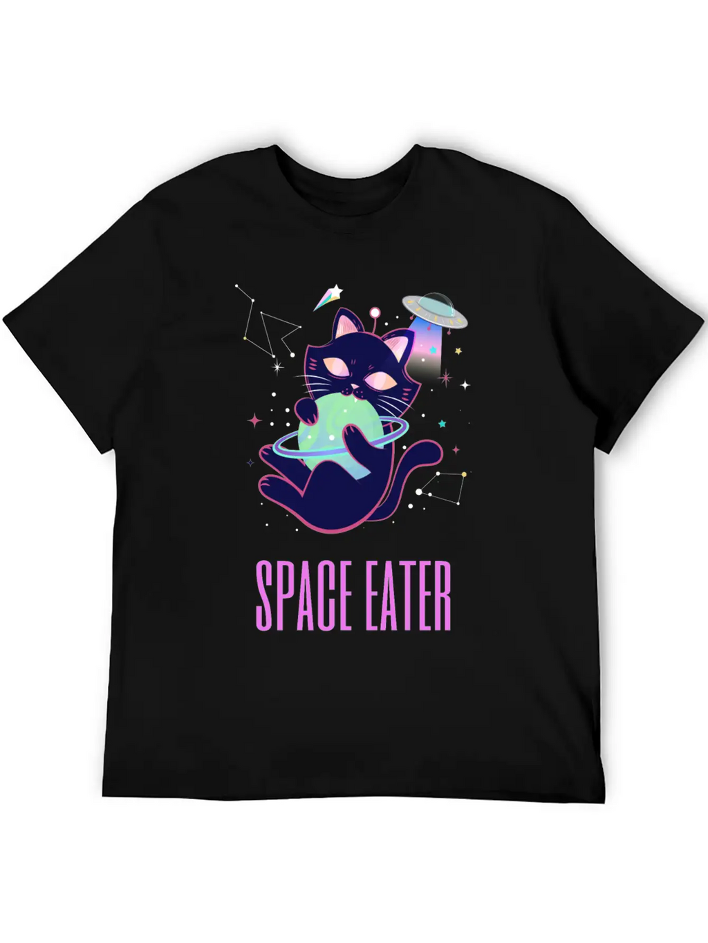Space Eater Classic Fit Graphic Tee For Daily Comfort – Unisex Cotton Shirt
