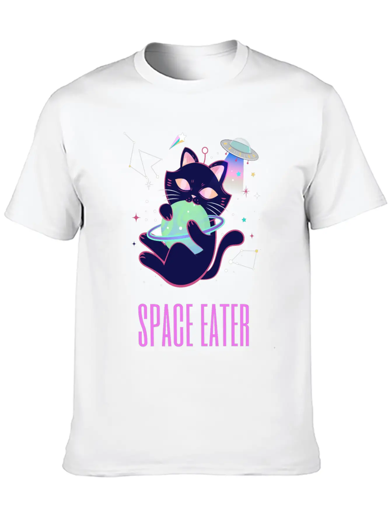 Space Eater Classic Fit Graphic Tee For Daily Comfort – Unisex Cotton Shirt