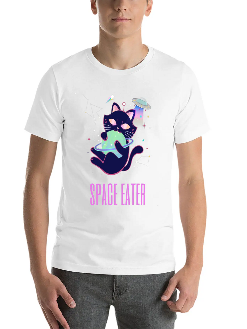 Space Eater Classic Fit Graphic Tee For Daily Comfort – Unisex Cotton Shirt