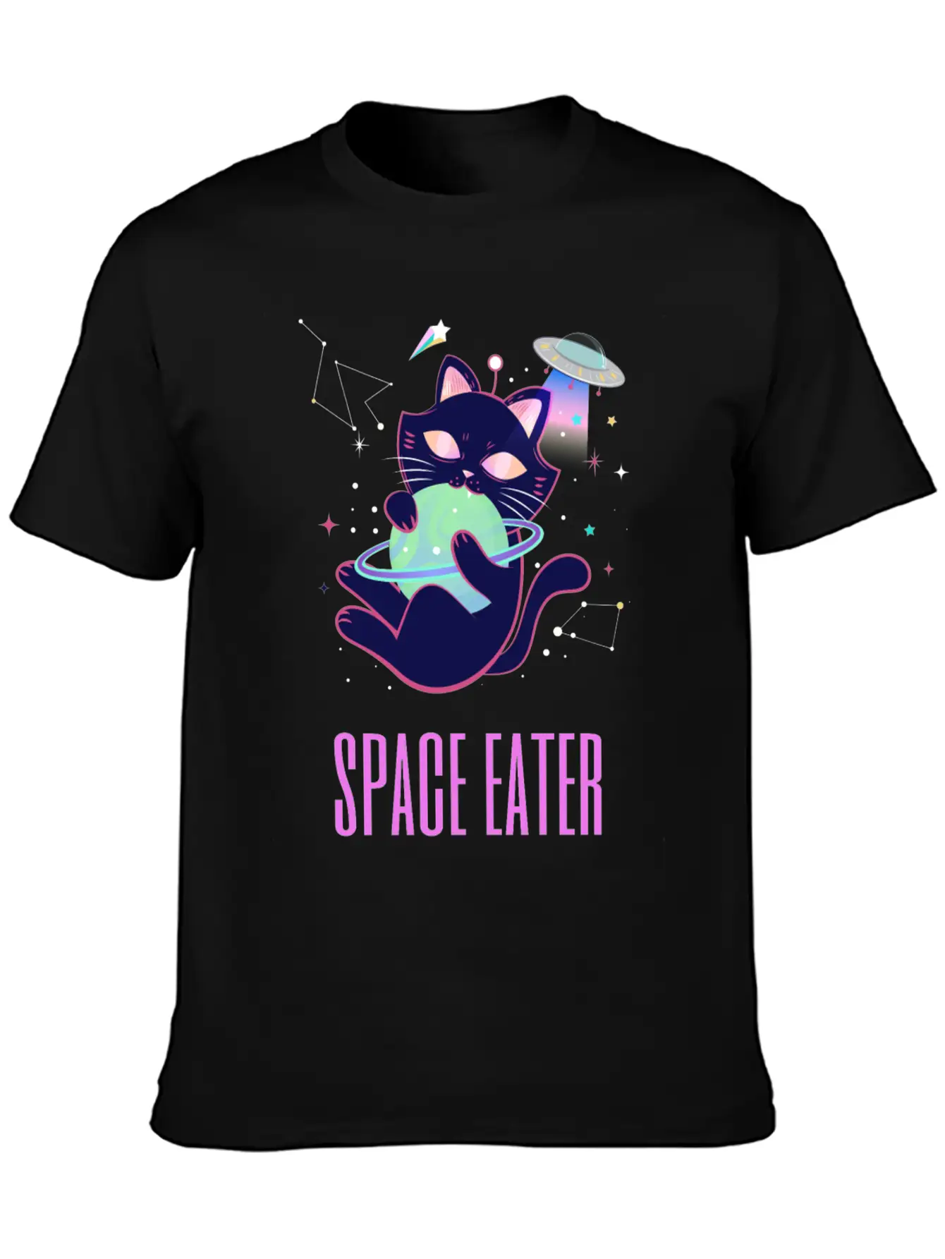 Space Eater Classic Fit Graphic Tee For Daily Comfort – Unisex Cotton Shirt