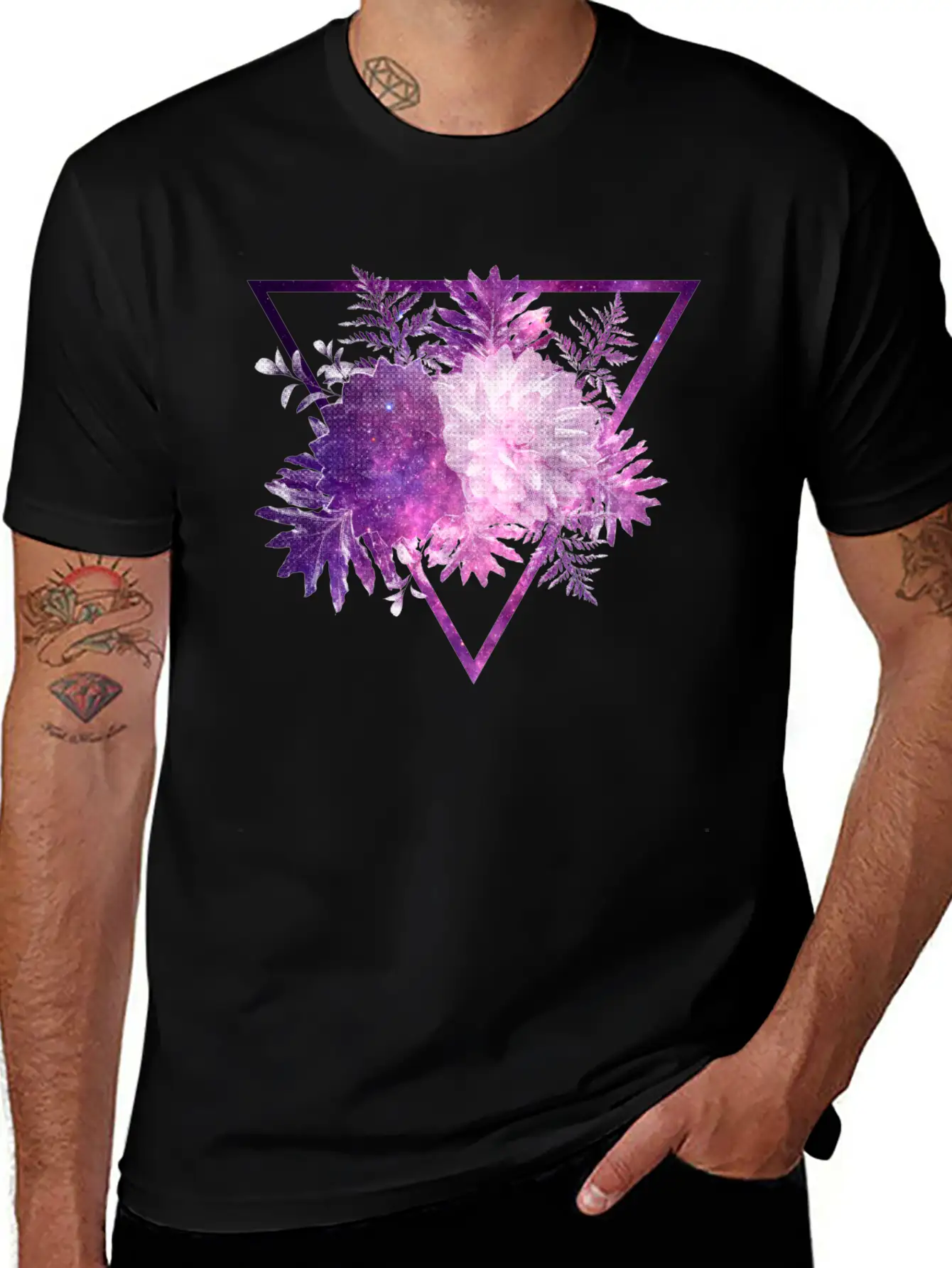 Space Flowers Stylish Everyday T-Shirt – Unisex Basic Cotton Tee