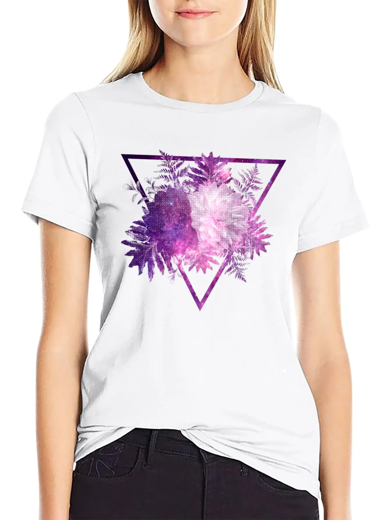 Space Flowers Stylish Everyday T-Shirt – Unisex Basic Cotton Tee