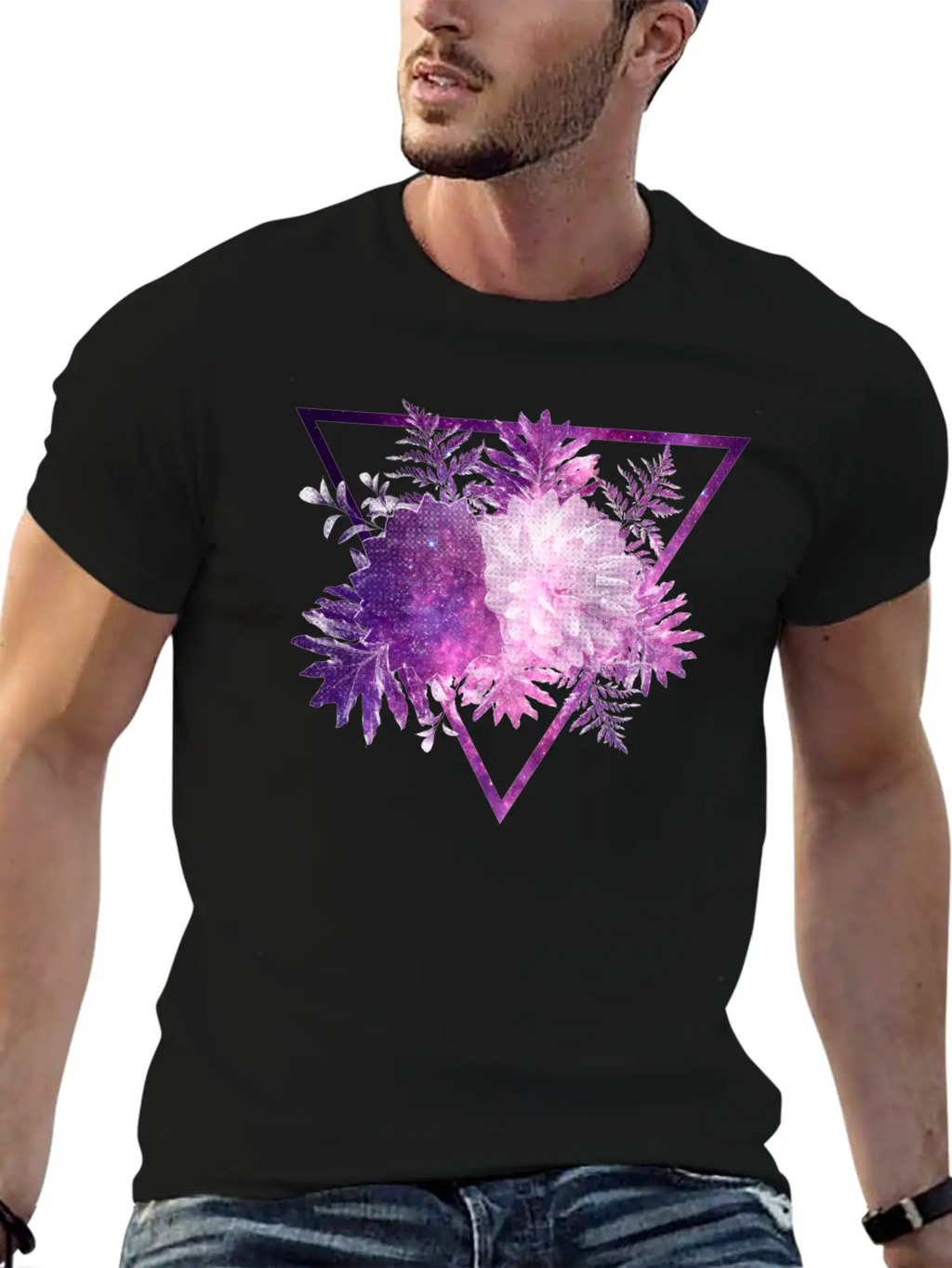 Space Flowers Stylish Everyday T-Shirt – Unisex Basic Cotton Tee