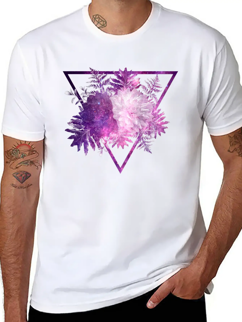 Space Flowers Stylish Everyday T-Shirt – Unisex Basic Cotton Tee