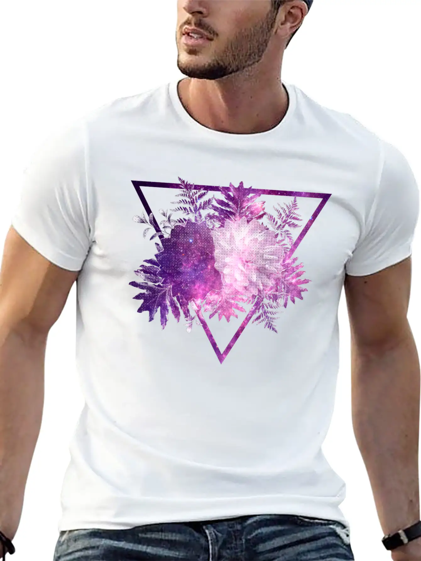Space Flowers Stylish Everyday T-Shirt – Unisex Basic Cotton Tee