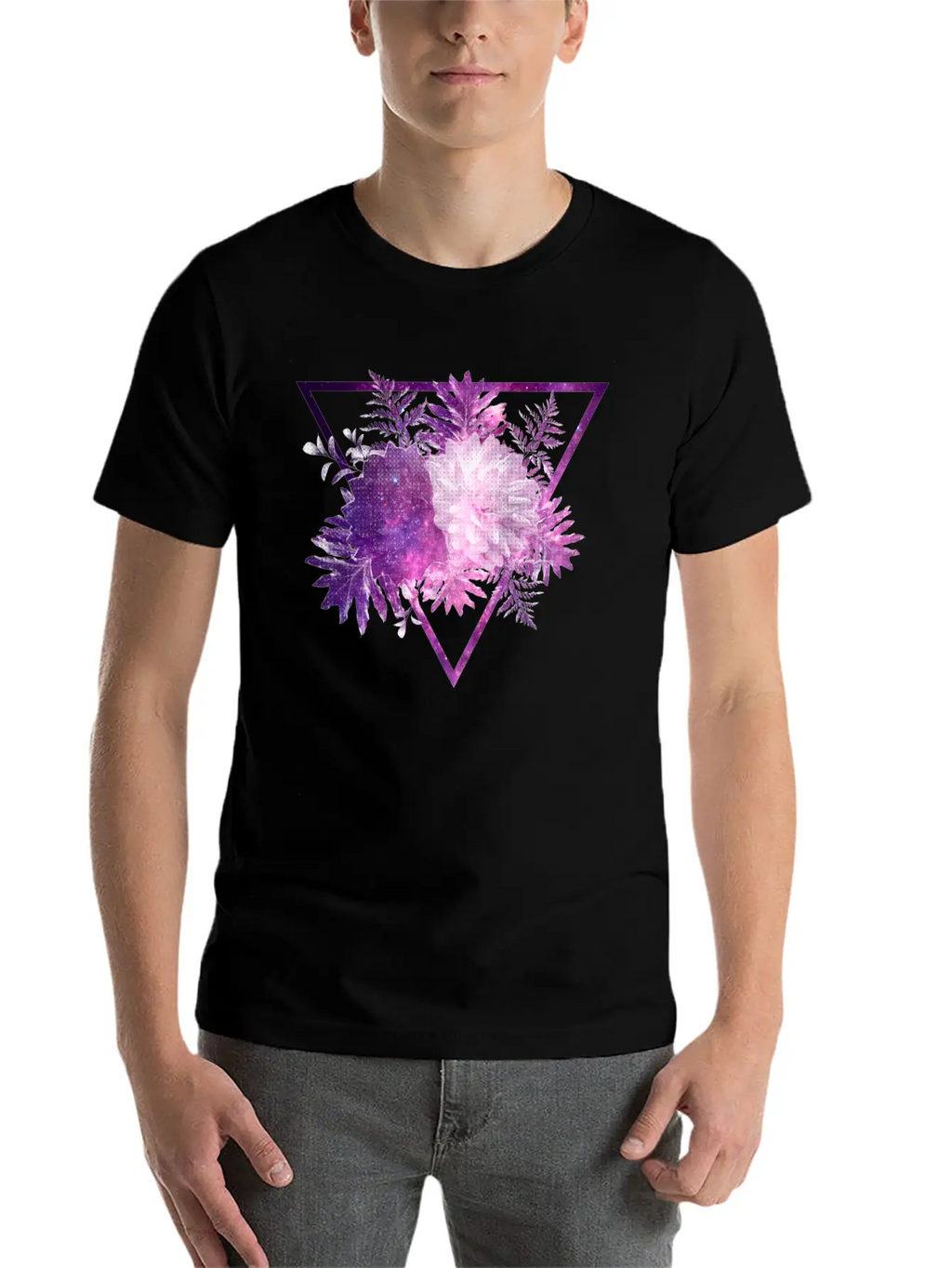 Space Flowers Stylish Everyday T-Shirt – Unisex Basic Cotton Tee