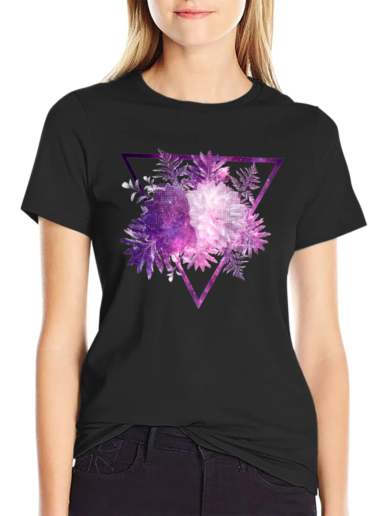 Space Flowers Stylish Everyday T-Shirt – Unisex Basic Cotton Tee