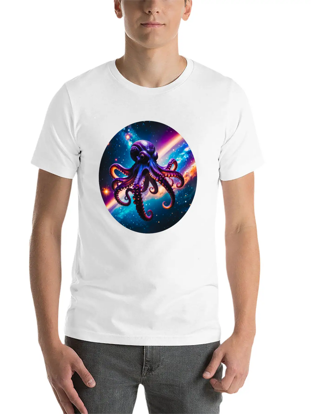 Space Octopus Essential Cotton Tee For Daily Outfits – Unisex Style