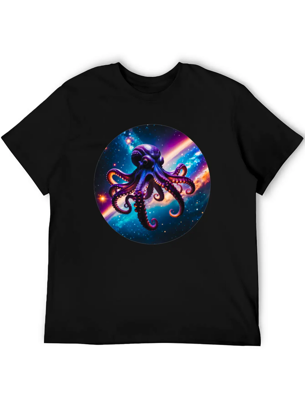 Space Octopus Essential Cotton Tee For Daily Outfits – Unisex Style