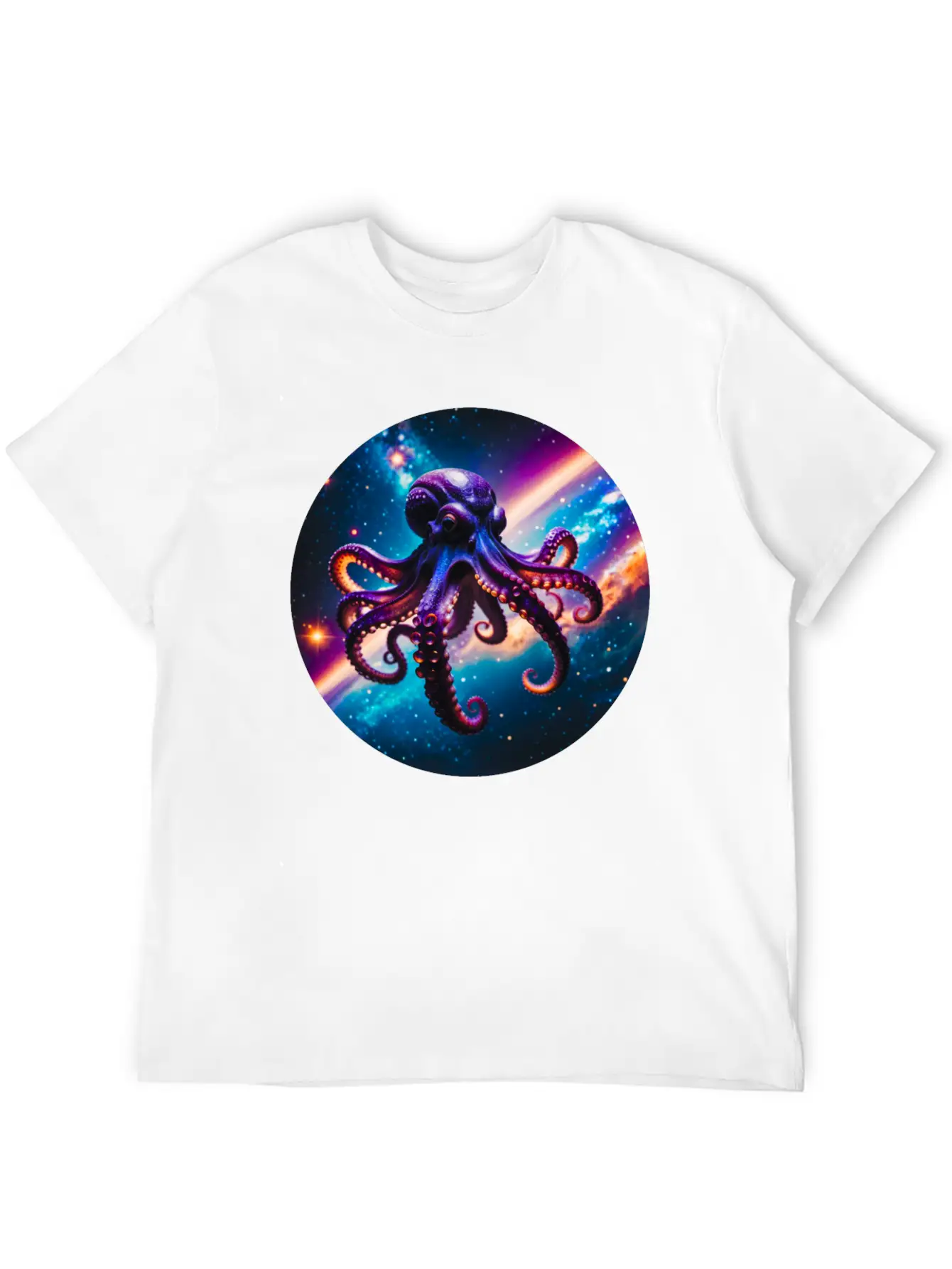 Space Octopus Essential Cotton Tee For Daily Outfits – Unisex Style