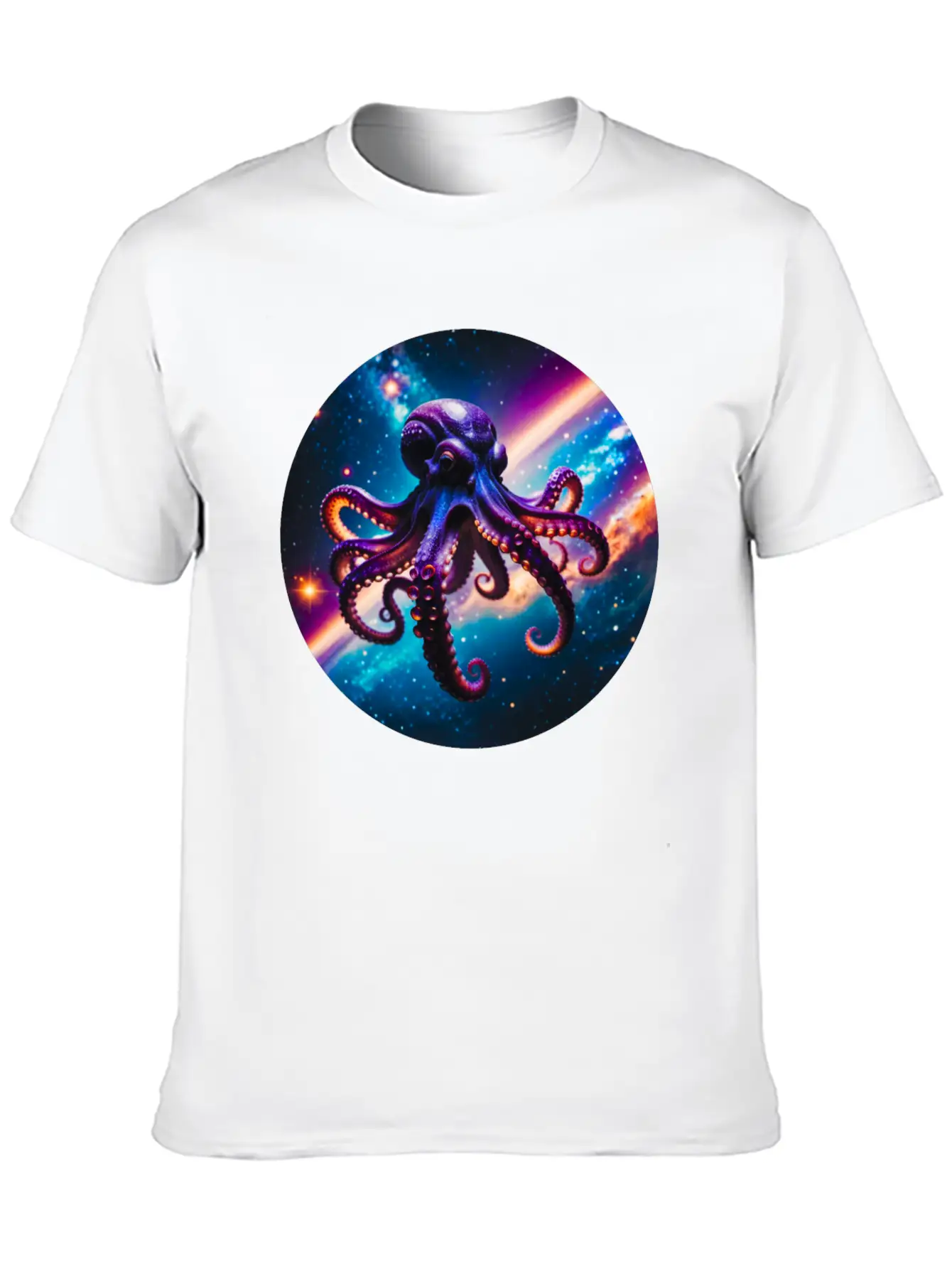Space Octopus Essential Cotton Tee For Daily Outfits – Unisex Style