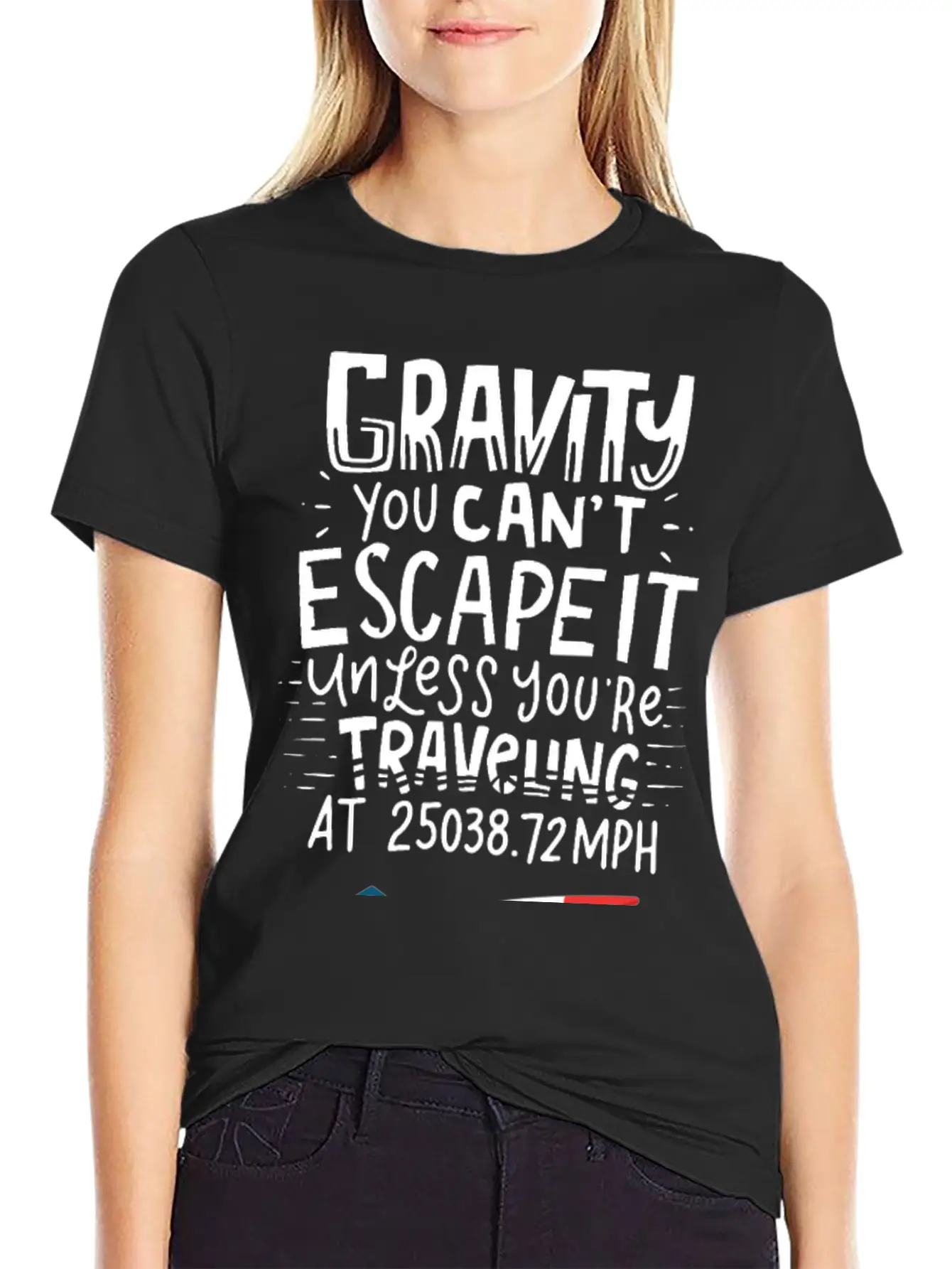 SPACE / ROCKET: Gravity You Can't Escape Unisex Short Sleeve Soft Cotton T-Shirt – Casual Everyday Wear