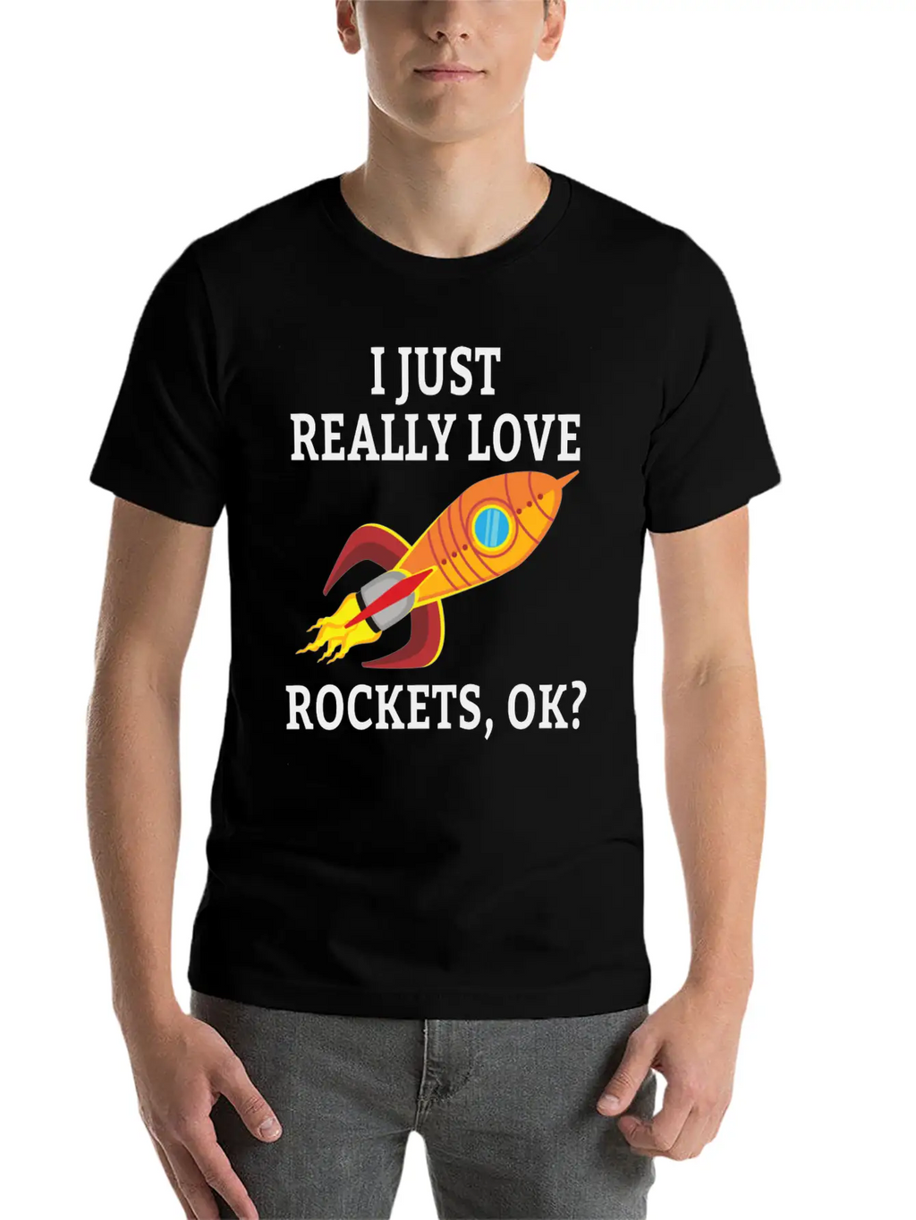 SPACE / ROCKET: I Just Love Rockets Essential Cotton Tee For Daily Outfits – Unisex Style