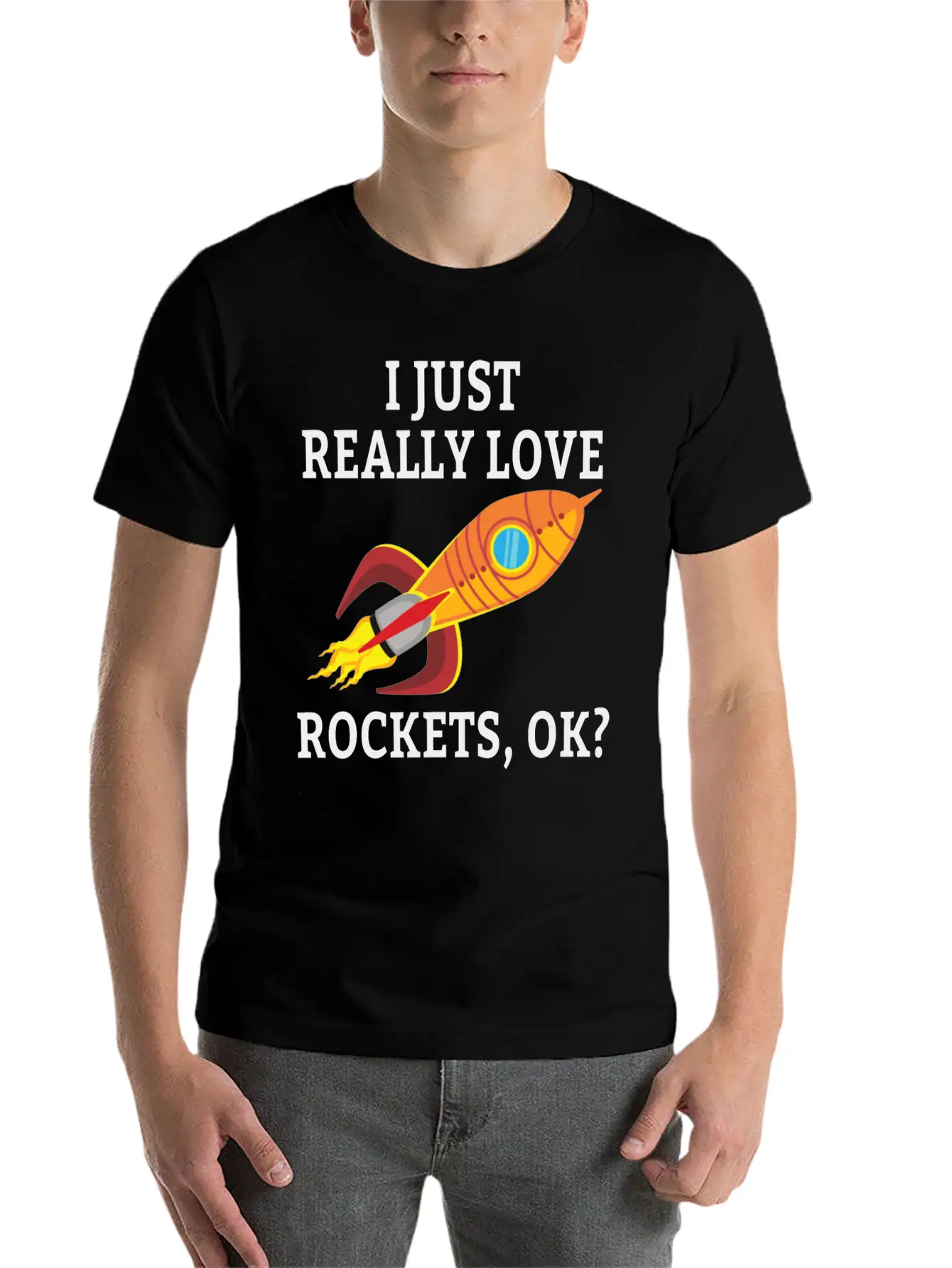 SPACE / ROCKET: I Just Love Rockets Essential Cotton Tee For Daily Outfits – Unisex Style
