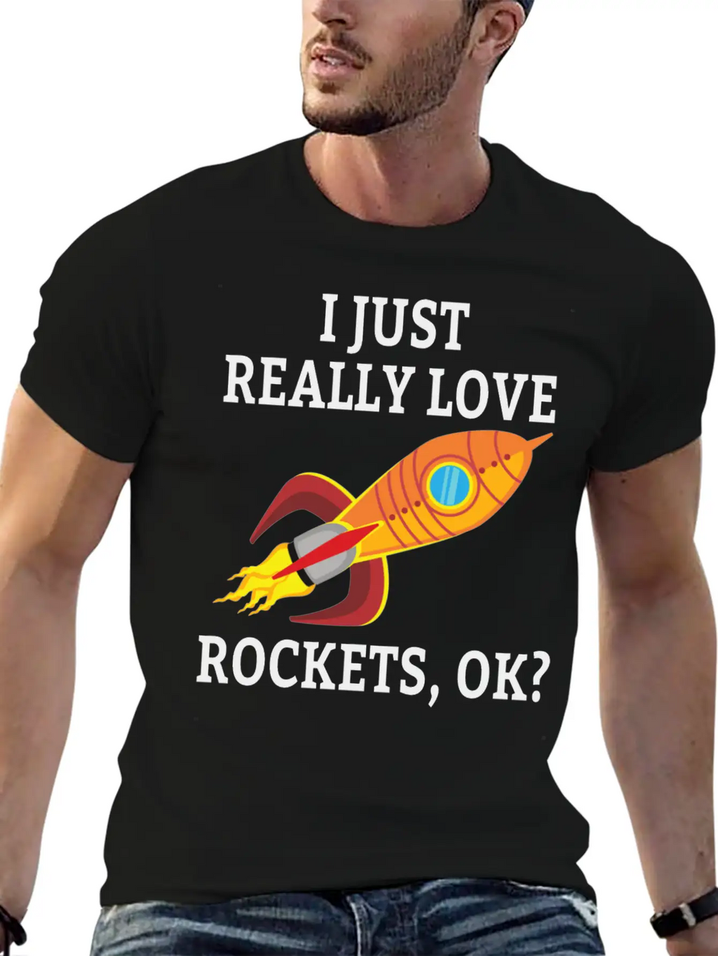 SPACE / ROCKET: I Just Love Rockets Essential Cotton Tee For Daily Outfits – Unisex Style