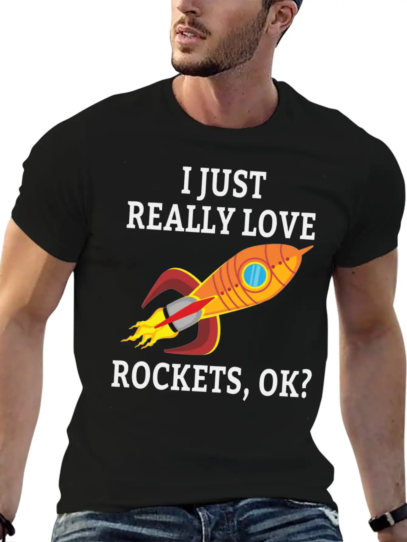 SPACE / ROCKET: I Just Love Rockets Essential Cotton Tee For Daily Outfits – Unisex Style