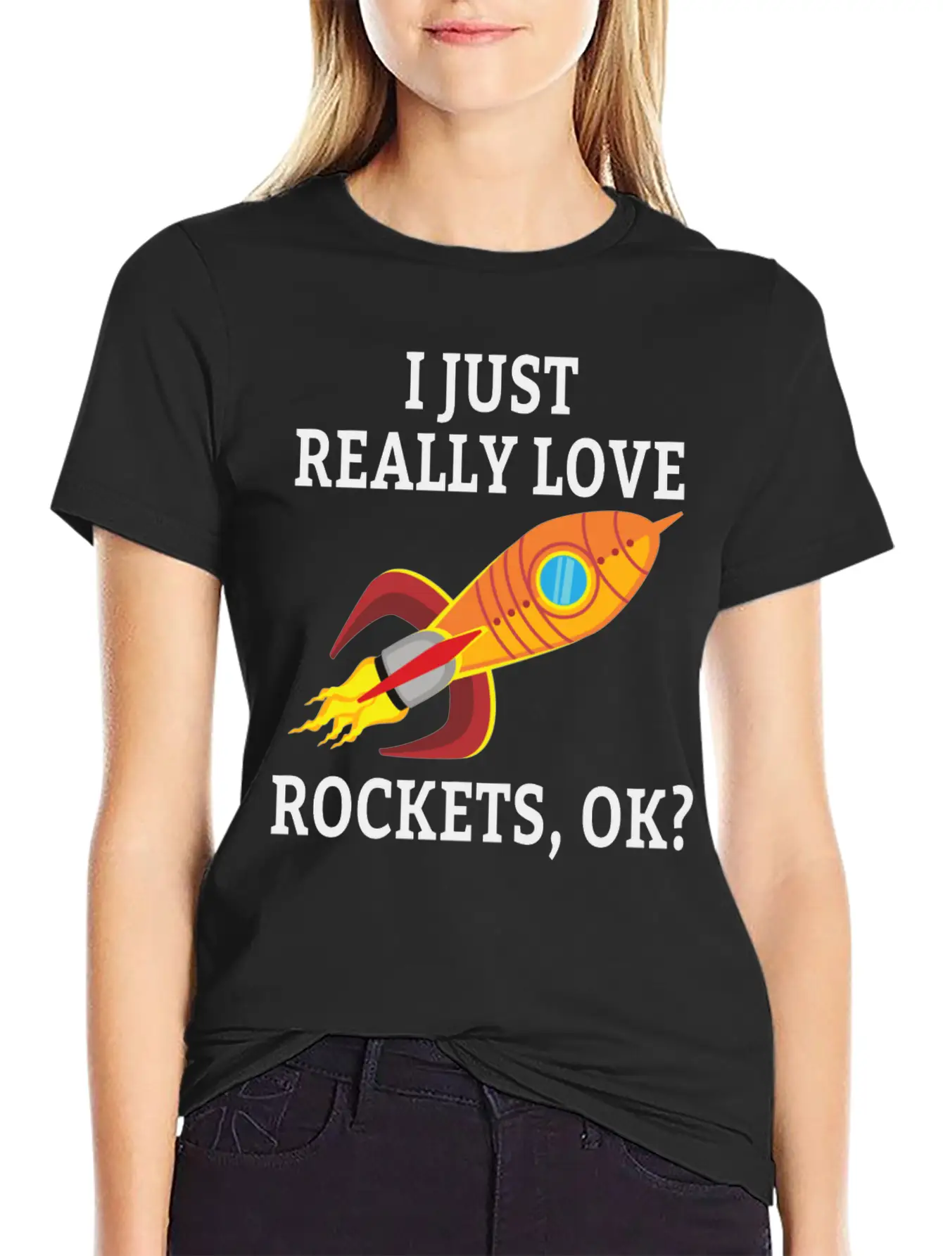 SPACE / ROCKET: I Just Love Rockets Essential Cotton Tee For Daily Outfits – Unisex Style