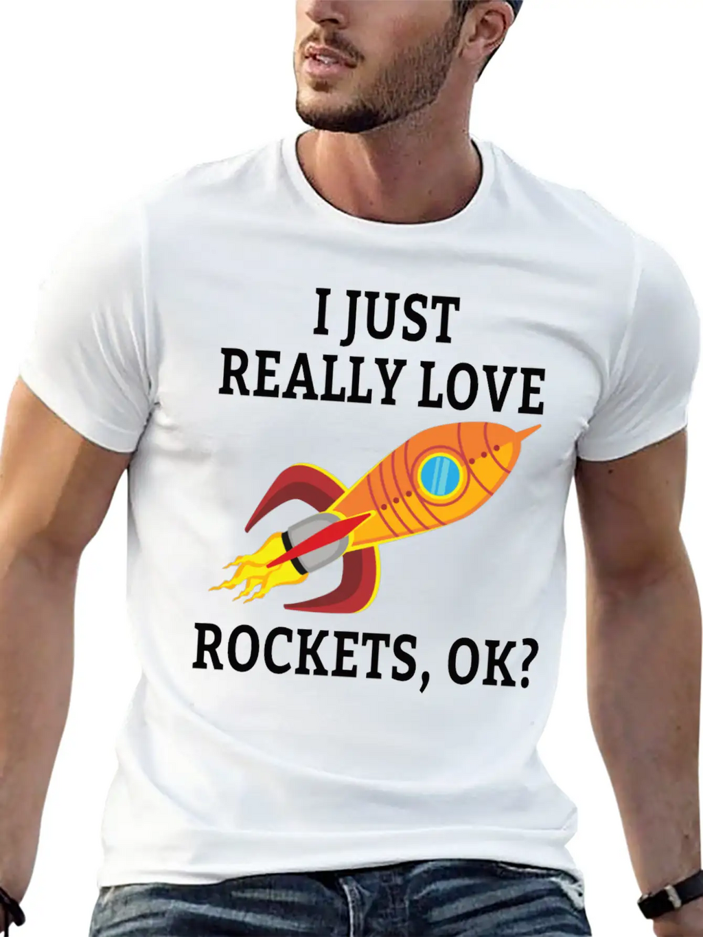 SPACE / ROCKET: I Just Love Rockets Essential Cotton Tee For Daily Outfits – Unisex Style
