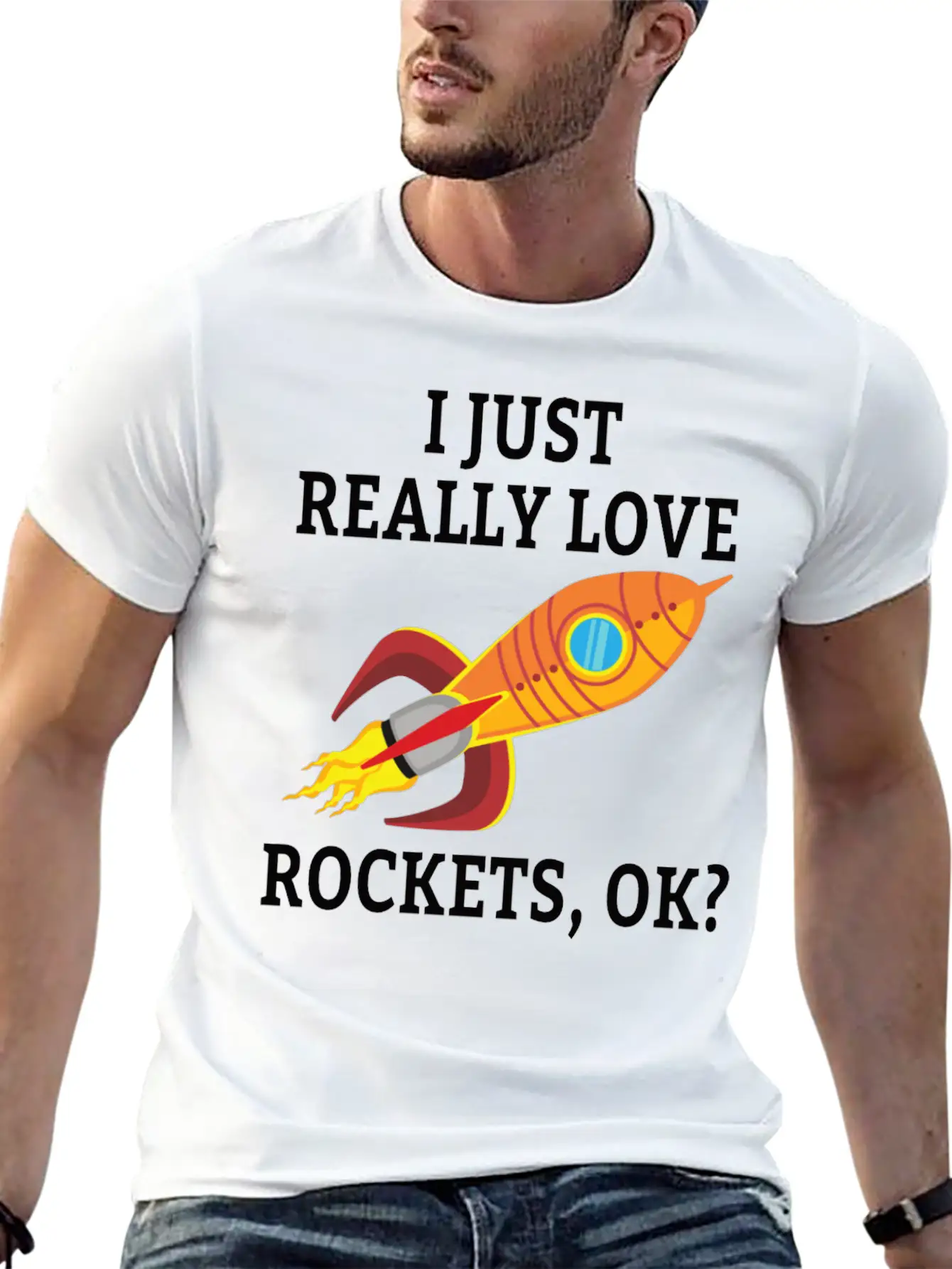 SPACE / ROCKET: I Just Love Rockets Essential Cotton Tee For Daily Outfits – Unisex Style