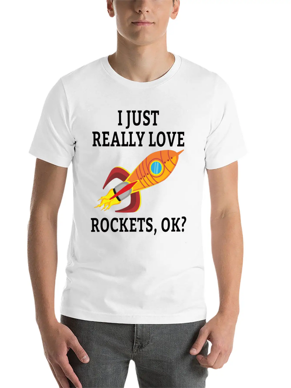 SPACE / ROCKET: I Just Love Rockets Essential Cotton Tee For Daily Outfits – Unisex Style