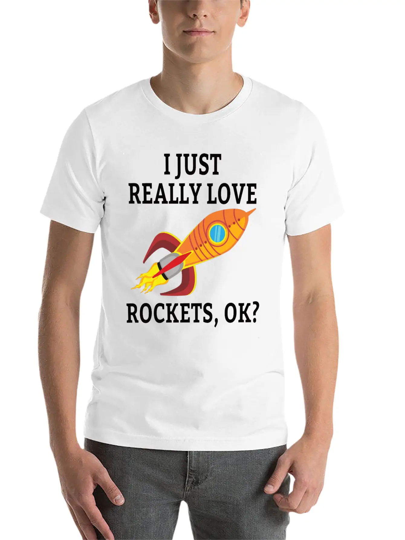 SPACE / ROCKET: I Just Love Rockets Essential Cotton Tee For Daily Outfits – Unisex Style