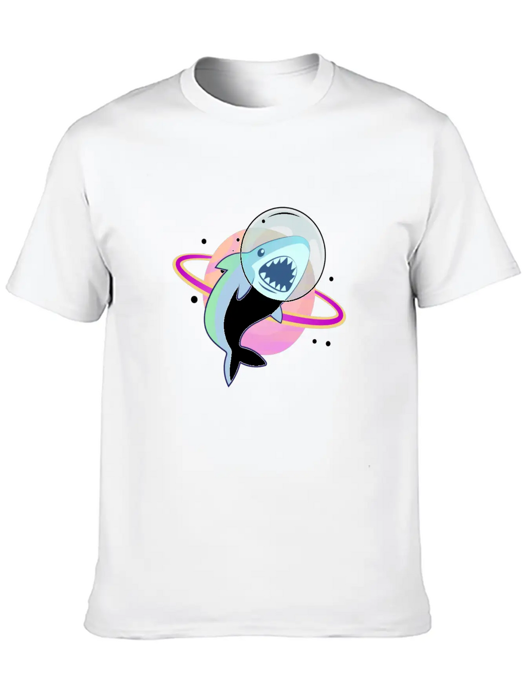 Space Shark Unisex Casual T-Shirt – Clean Design For Daily Comfort
