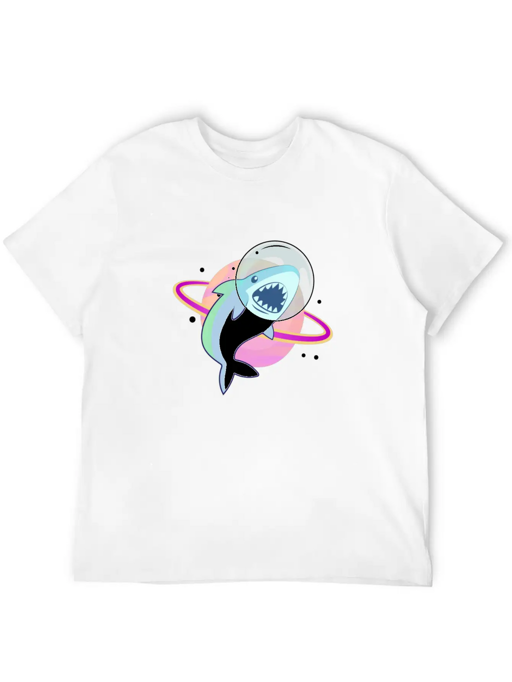 Space Shark Unisex Casual T-Shirt – Clean Design For Daily Comfort
