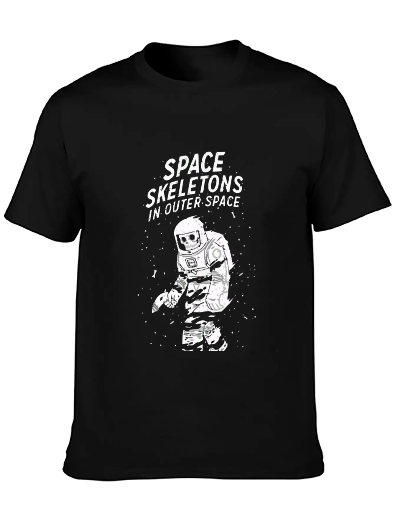 Space Skeletons In Outer Space Unisex Casual T-Shirt – Clean Design For Daily Comfort