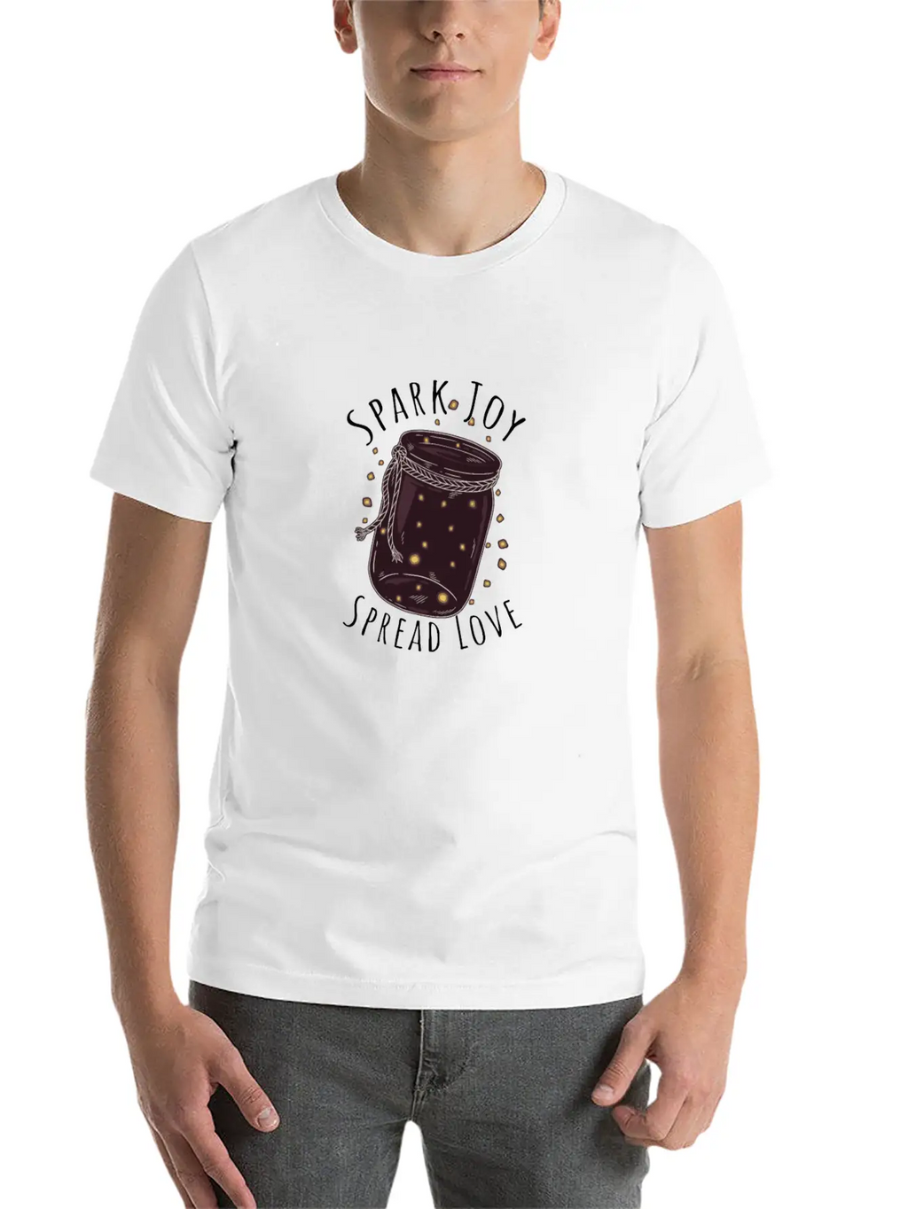 Spark Joy, Spread Lov - Spark Essential Cotton Tee For Daily Outfits – Unisex Style
