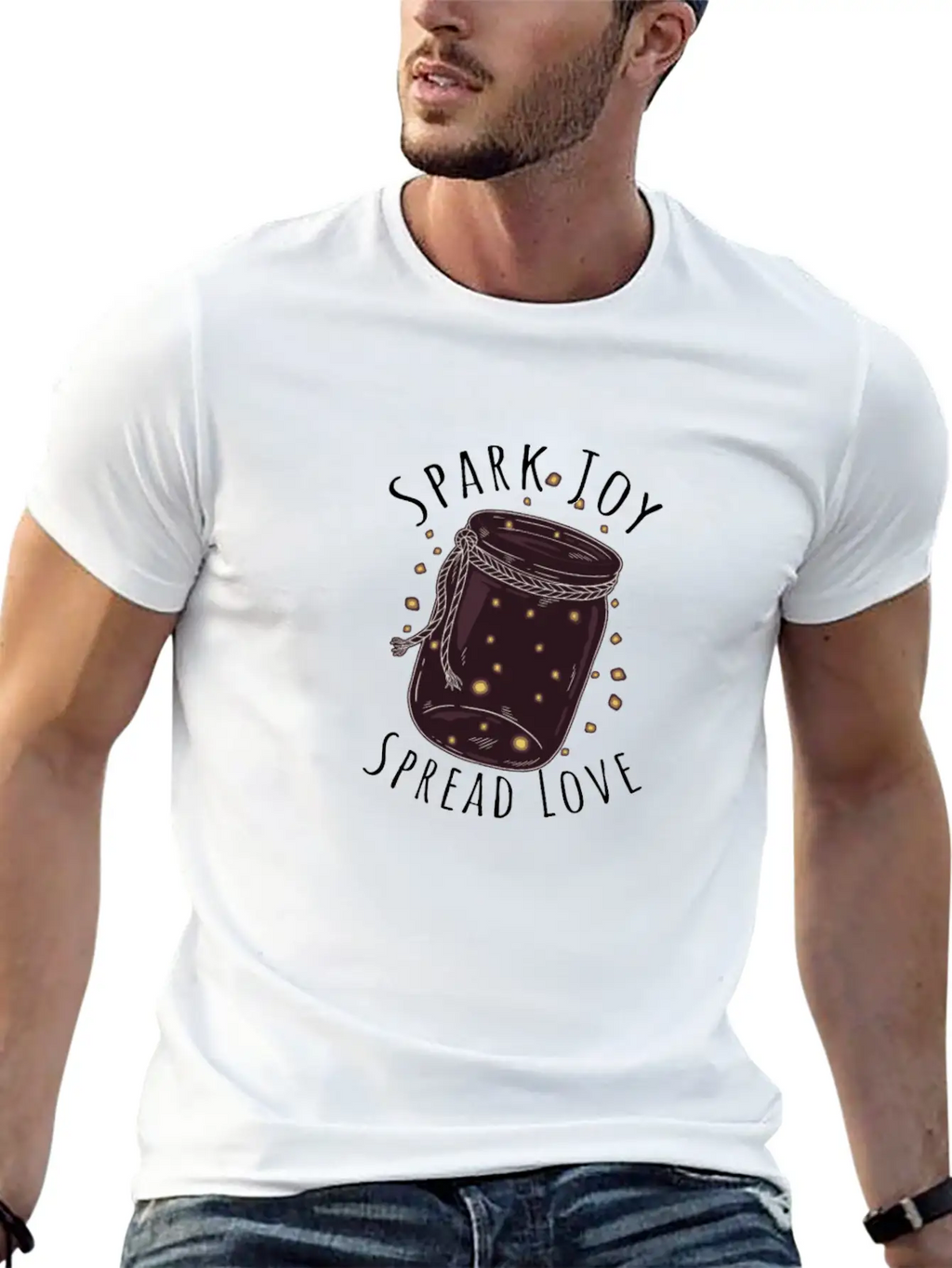 Spark Joy, Spread Lov - Spark Essential Cotton Tee For Daily Outfits – Unisex Style