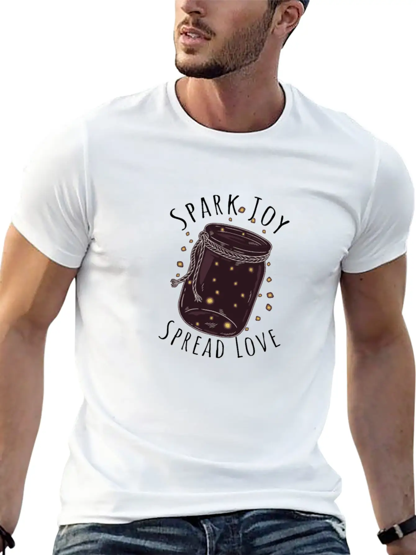 Spark Joy, Spread Lov - Spark Essential Cotton Tee For Daily Outfits – Unisex Style
