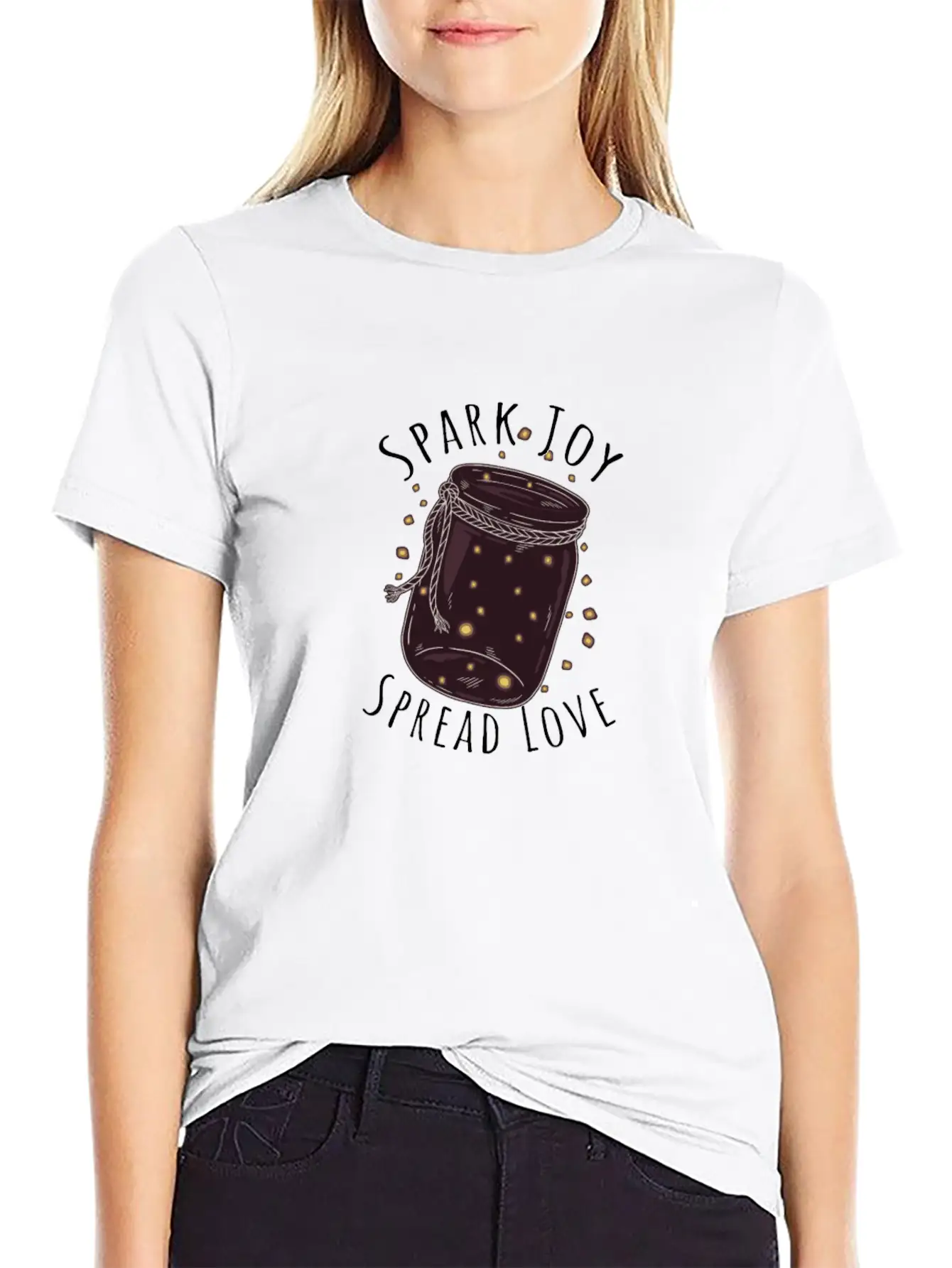 Spark Joy, Spread Lov - Spark Essential Cotton Tee For Daily Outfits – Unisex Style