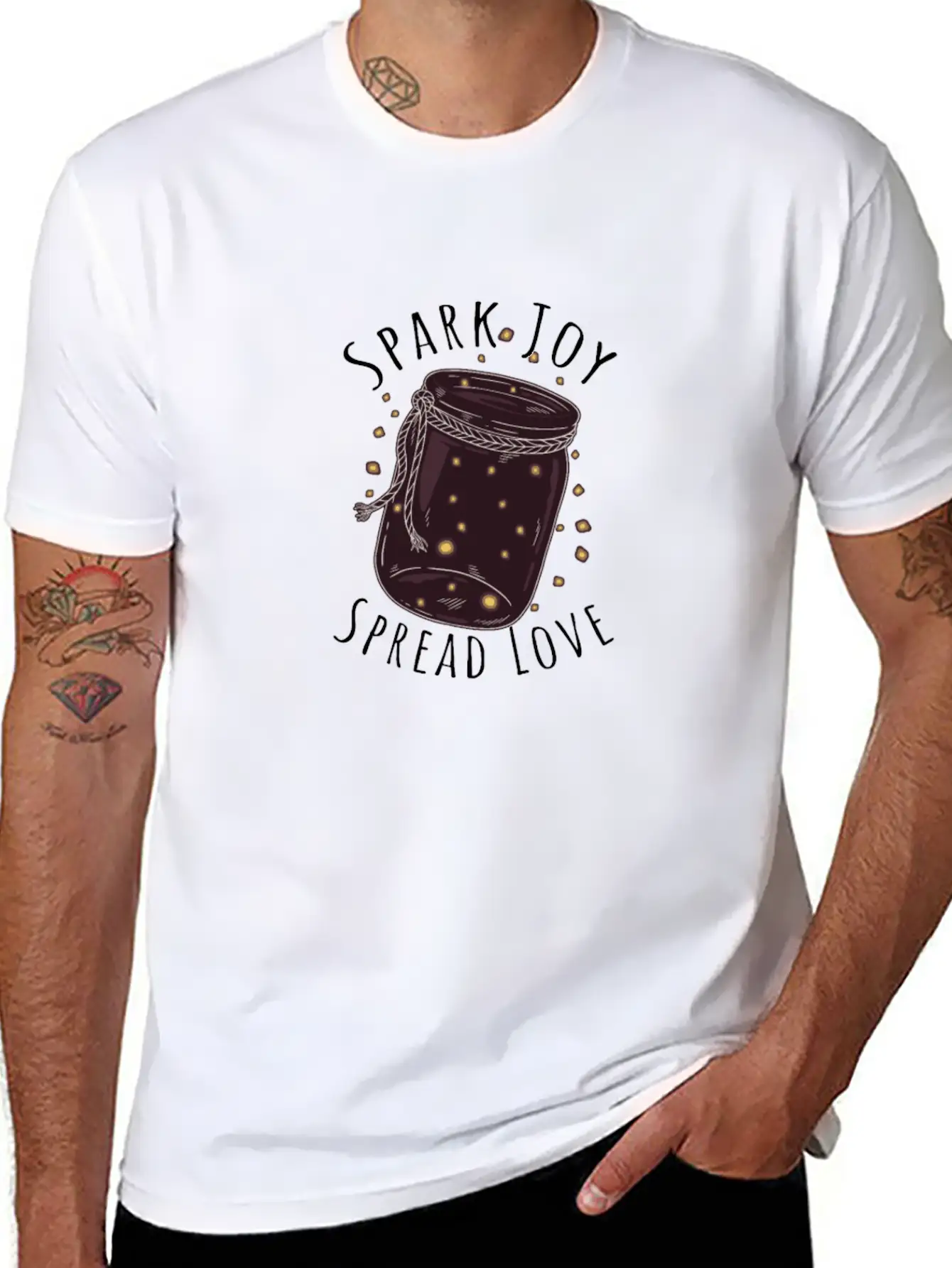 Spark Joy, Spread Lov - Spark Essential Cotton Tee For Daily Outfits – Unisex Style