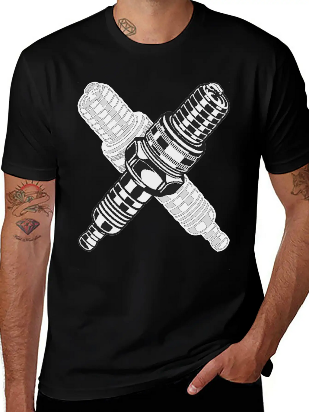 Spark Plug Unisex Short Sleeve Soft Cotton T-Shirt – Casual Everyday Wear