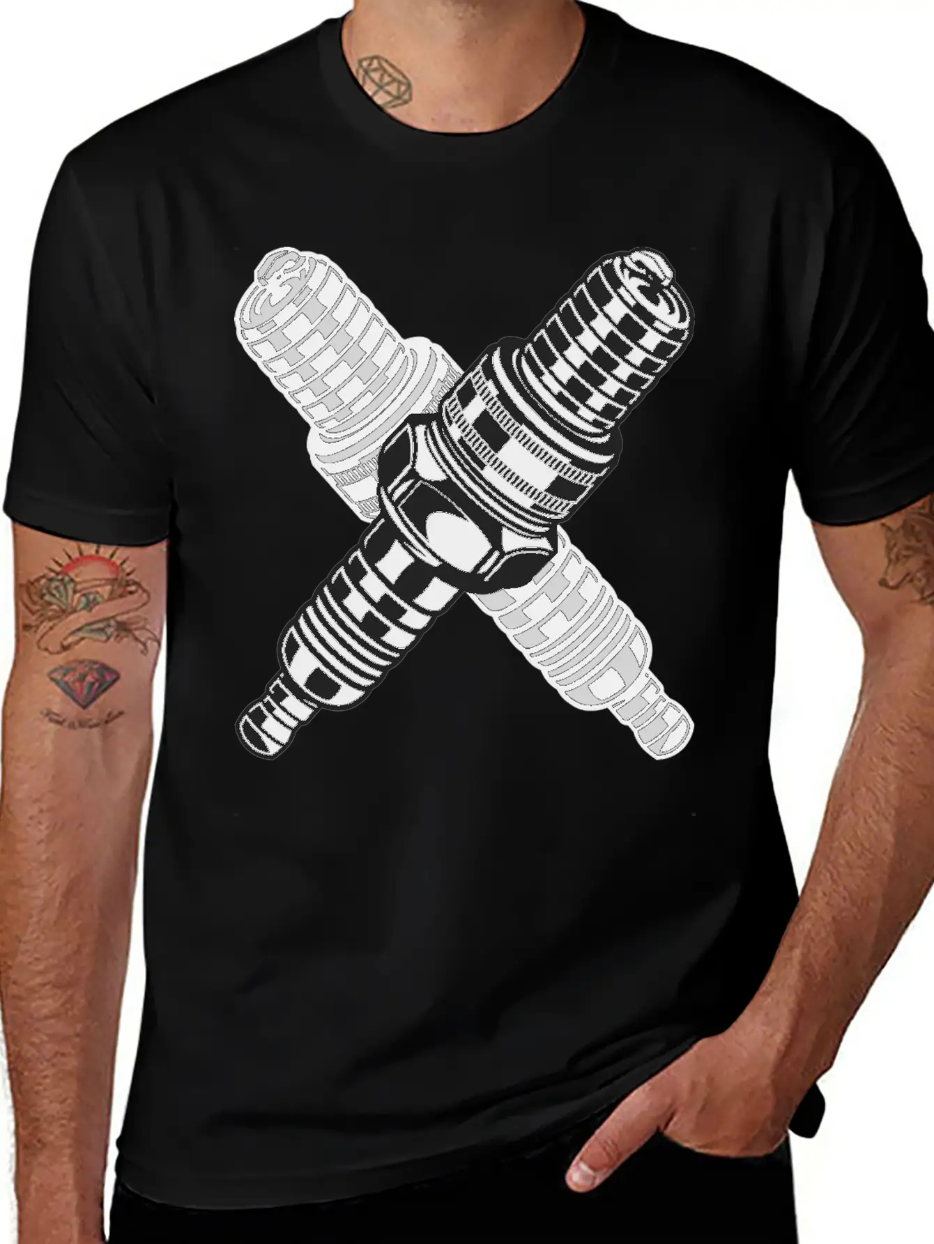 Spark Plug Unisex Short Sleeve Soft Cotton T-Shirt – Casual Everyday Wear