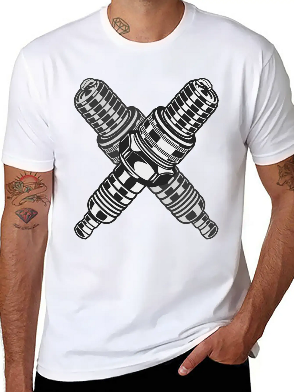 Spark Plug Unisex Short Sleeve Soft Cotton T-Shirt – Casual Everyday Wear