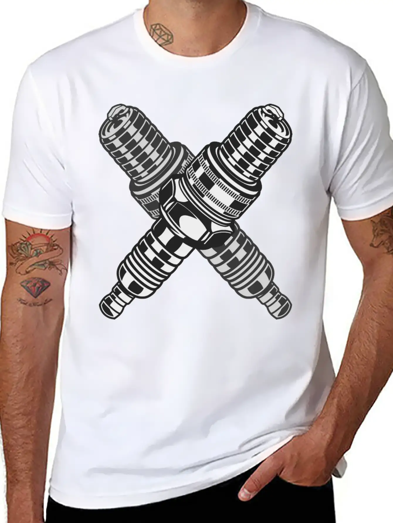 Spark Plug Unisex Short Sleeve Soft Cotton T-Shirt – Casual Everyday Wear
