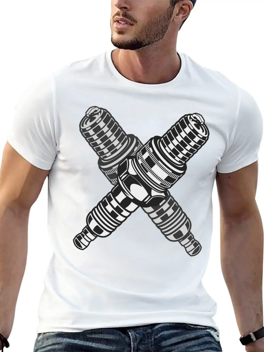 Spark Plug Unisex Short Sleeve Soft Cotton T-Shirt – Casual Everyday Wear