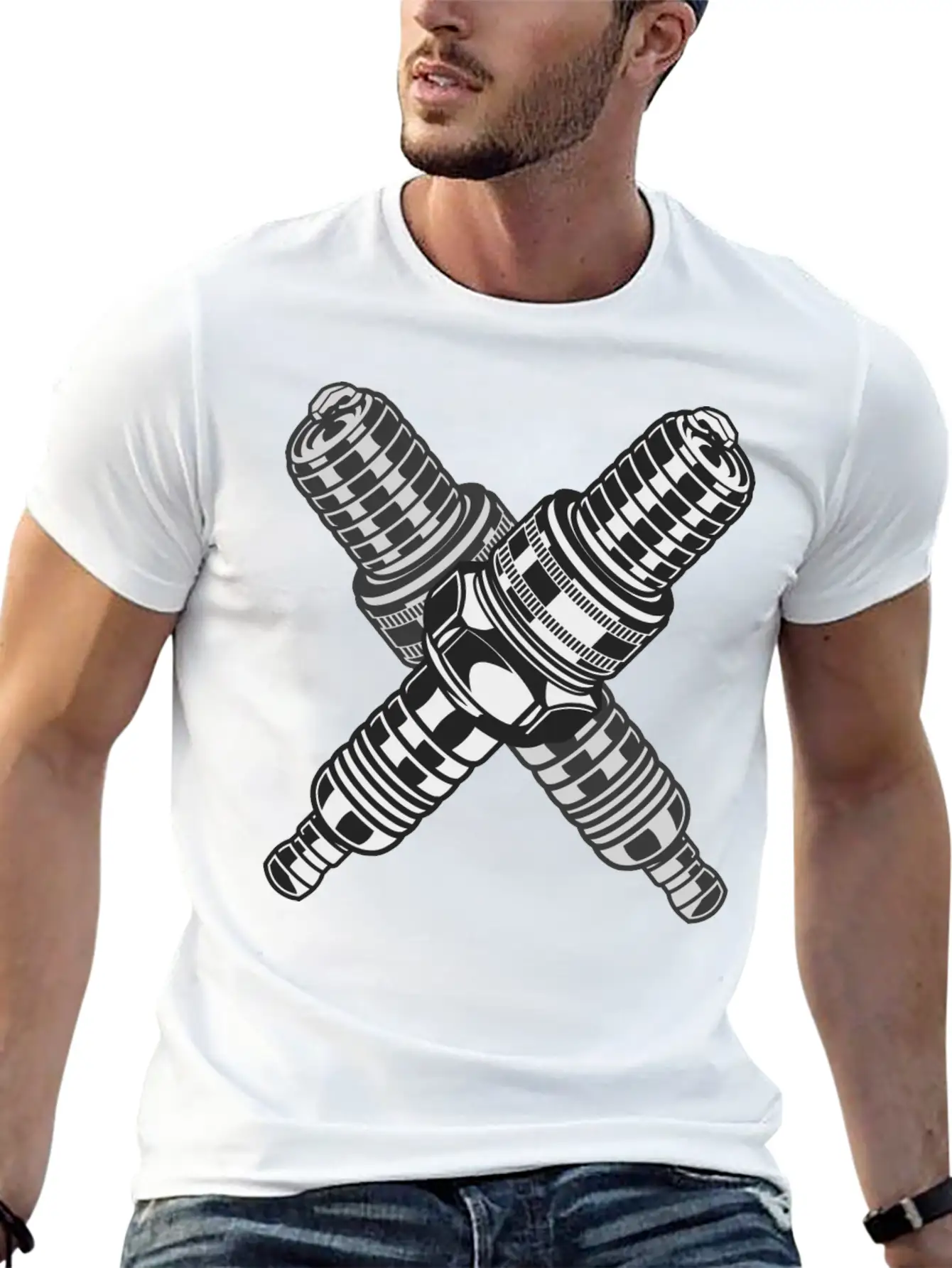 Spark Plug Unisex Short Sleeve Soft Cotton T-Shirt – Casual Everyday Wear