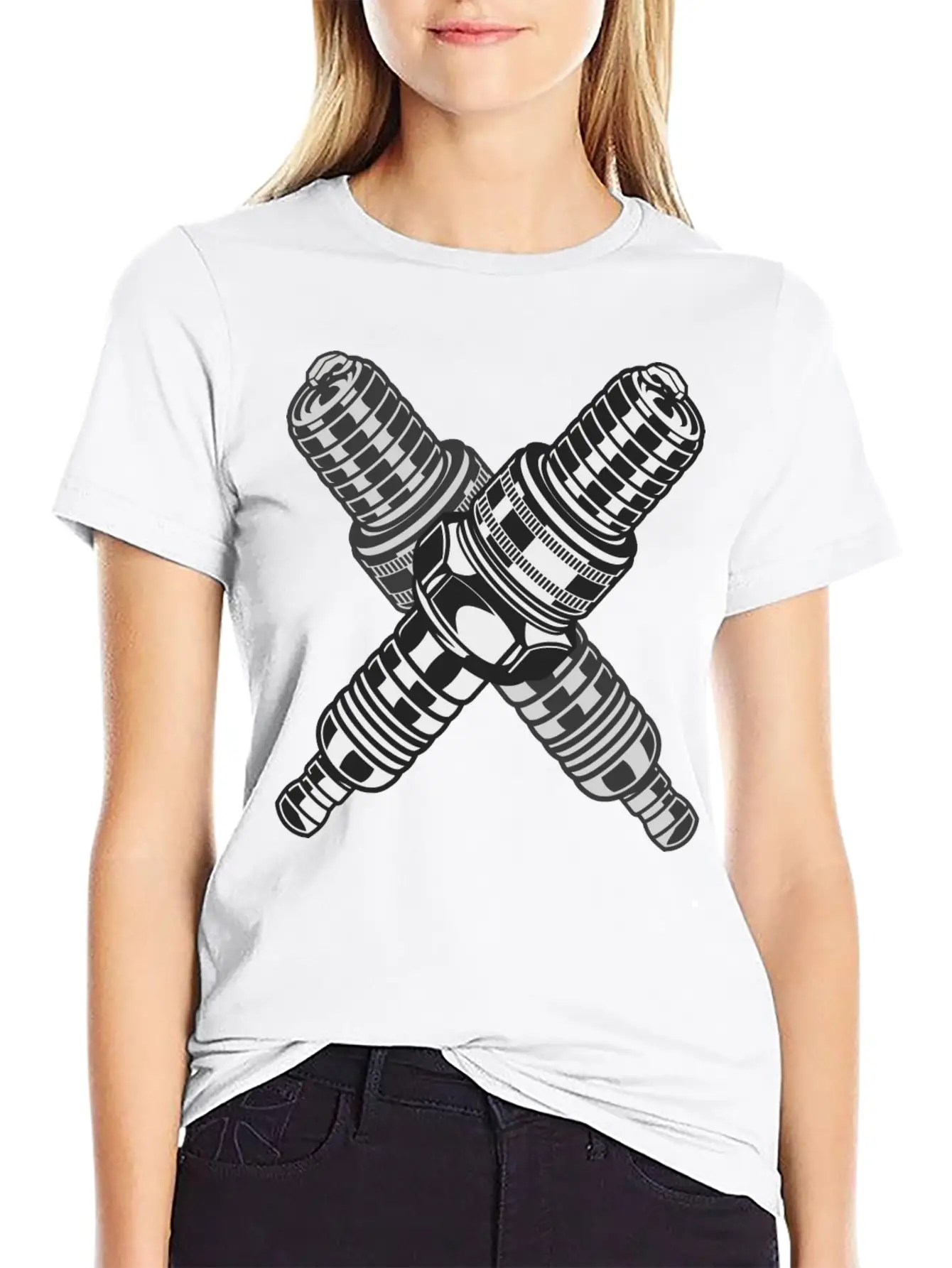 Spark Plug Unisex Short Sleeve Soft Cotton T-Shirt – Casual Everyday Wear