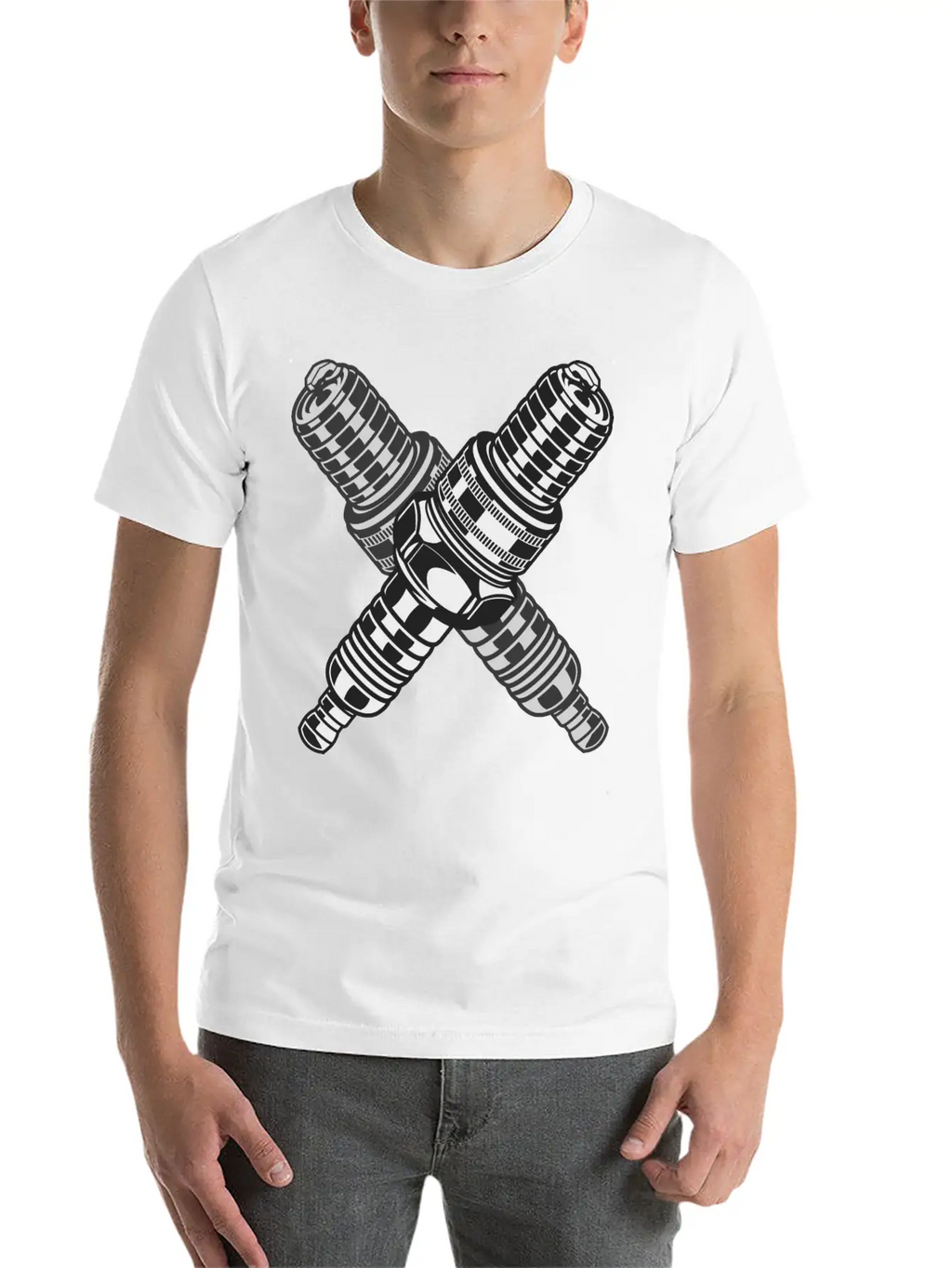 Spark Plug Unisex Short Sleeve Soft Cotton T-Shirt – Casual Everyday Wear