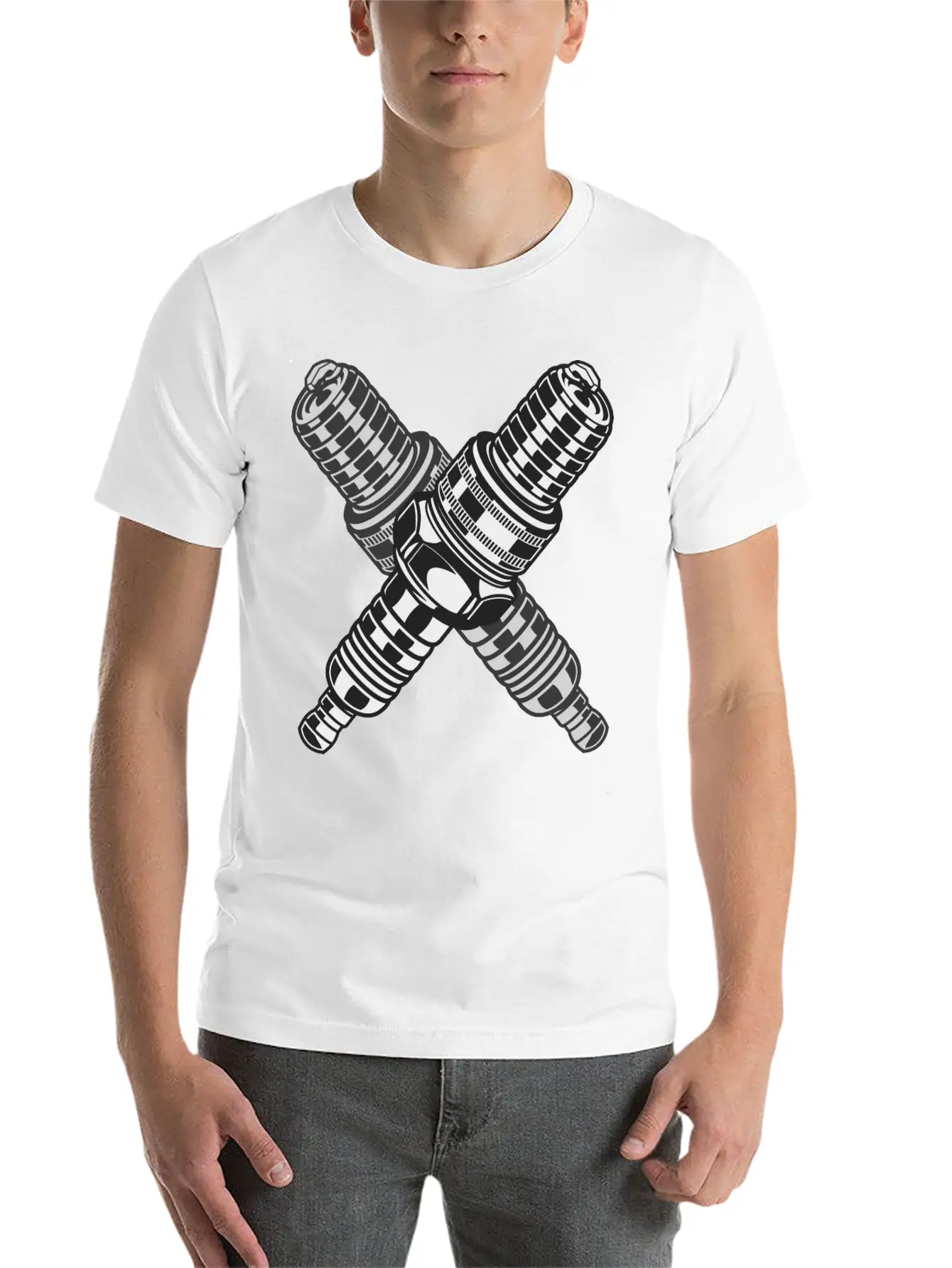 Spark Plug Unisex Short Sleeve Soft Cotton T-Shirt – Casual Everyday Wear