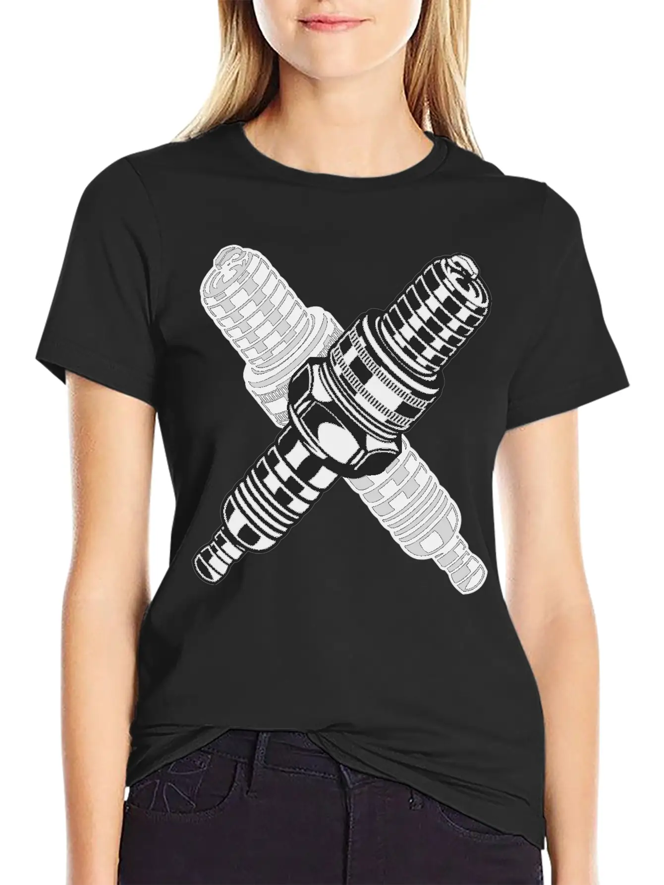 Spark Plug Unisex Short Sleeve Soft Cotton T-Shirt – Casual Everyday Wear